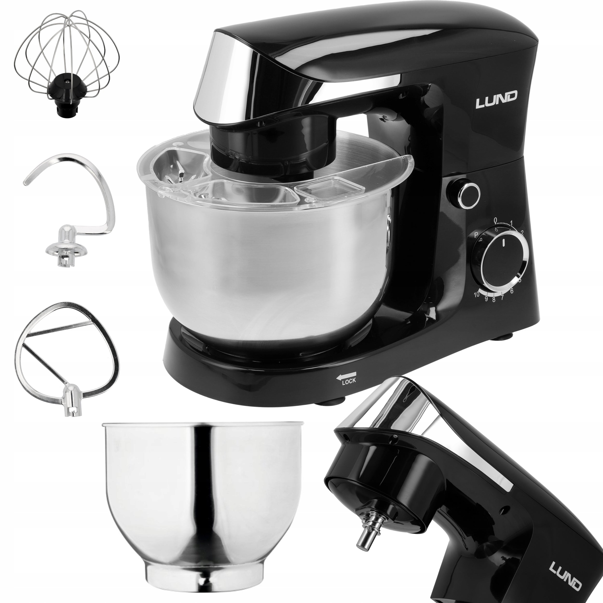 ROBOT FOOD PROCESSOR PLANETARY MIXER 4L POWER 1500W HOOK STIRRER WHISK BOWL