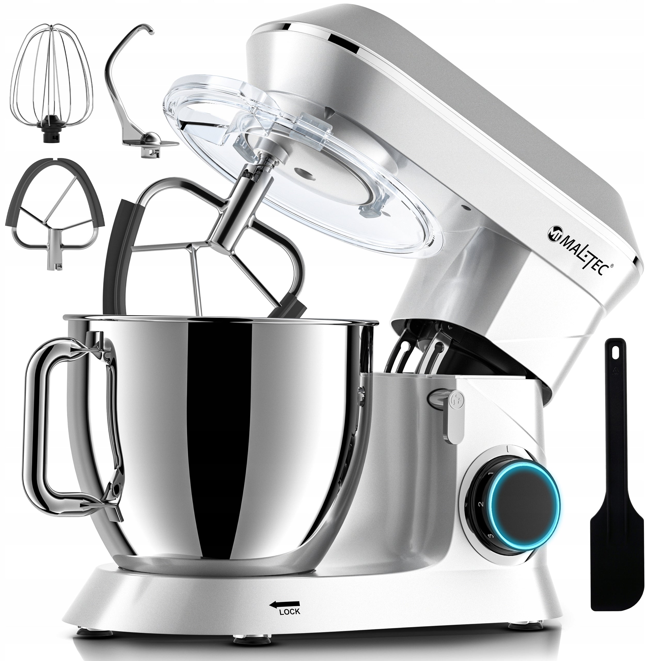ROBOT FOOD PROCESSOR PLANETARY MIXER MULTIFUNCTION SET SILVER 6,5L 2000W