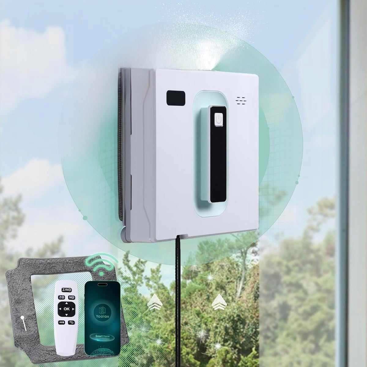 ROBOT FOR CLEANING MIRROR WINDOWS SMART SQUARE APPLICATION/QUIET REMOTE CONTROL Brand no brand