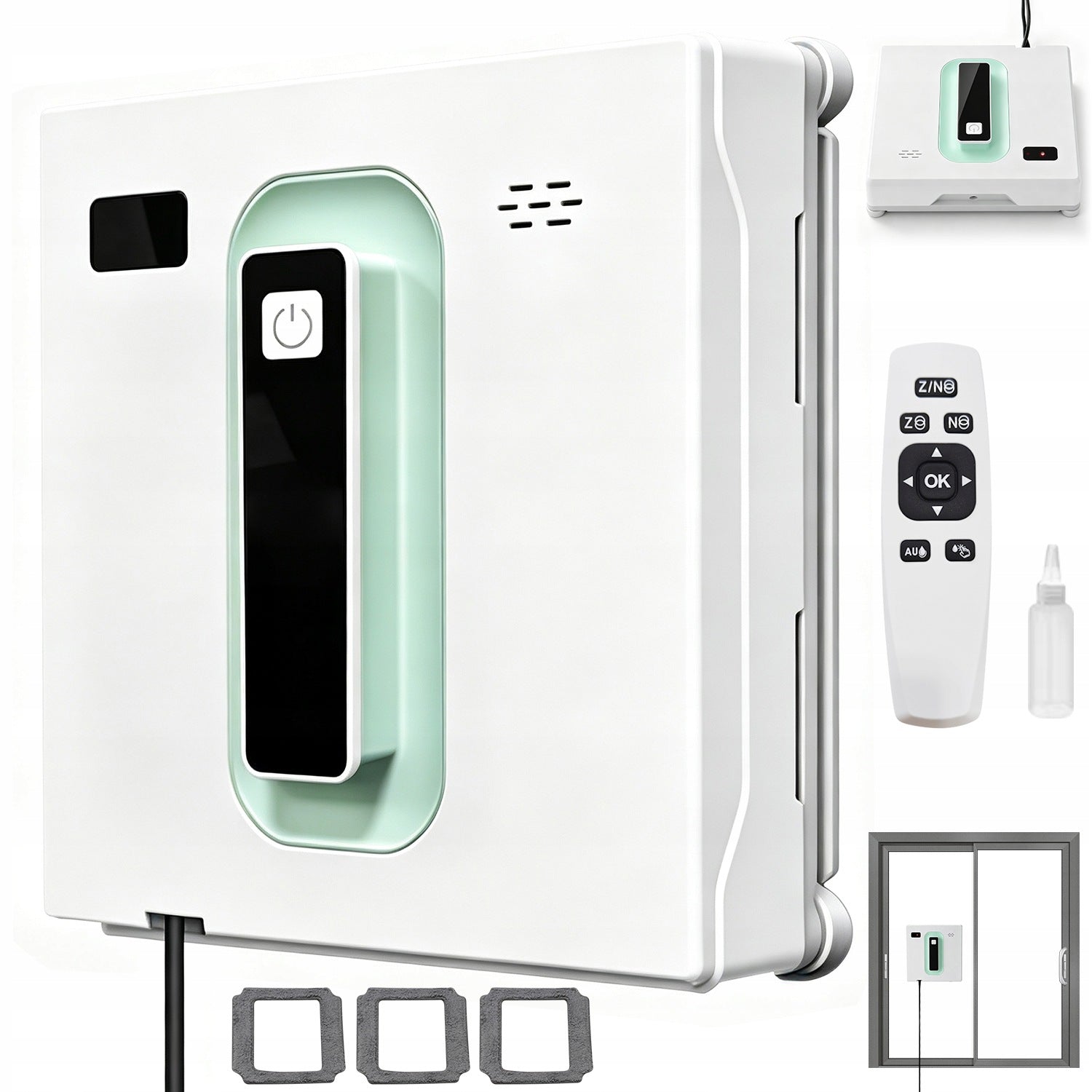 ROBOT FOR CLEANING MIRROR WINDOWS SMART SQUARE APPLICATION/QUIET REMOTE CONTROL