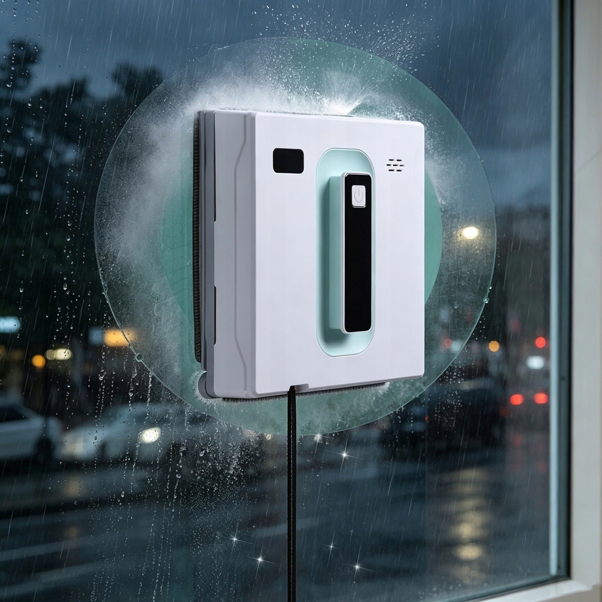 ROBOT FOR CLEANING WINDOWS AND WINDOWS 2500PA | APPLICATION | 2 CLEANING CLOTHS Dominant color white