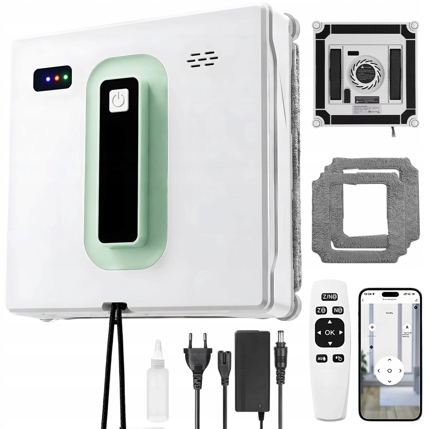 ROBOT FOR CLEANING WINDOWS AND WINDOWS 2500PA | APPLICATION | 2 CLEANING CLOTHS