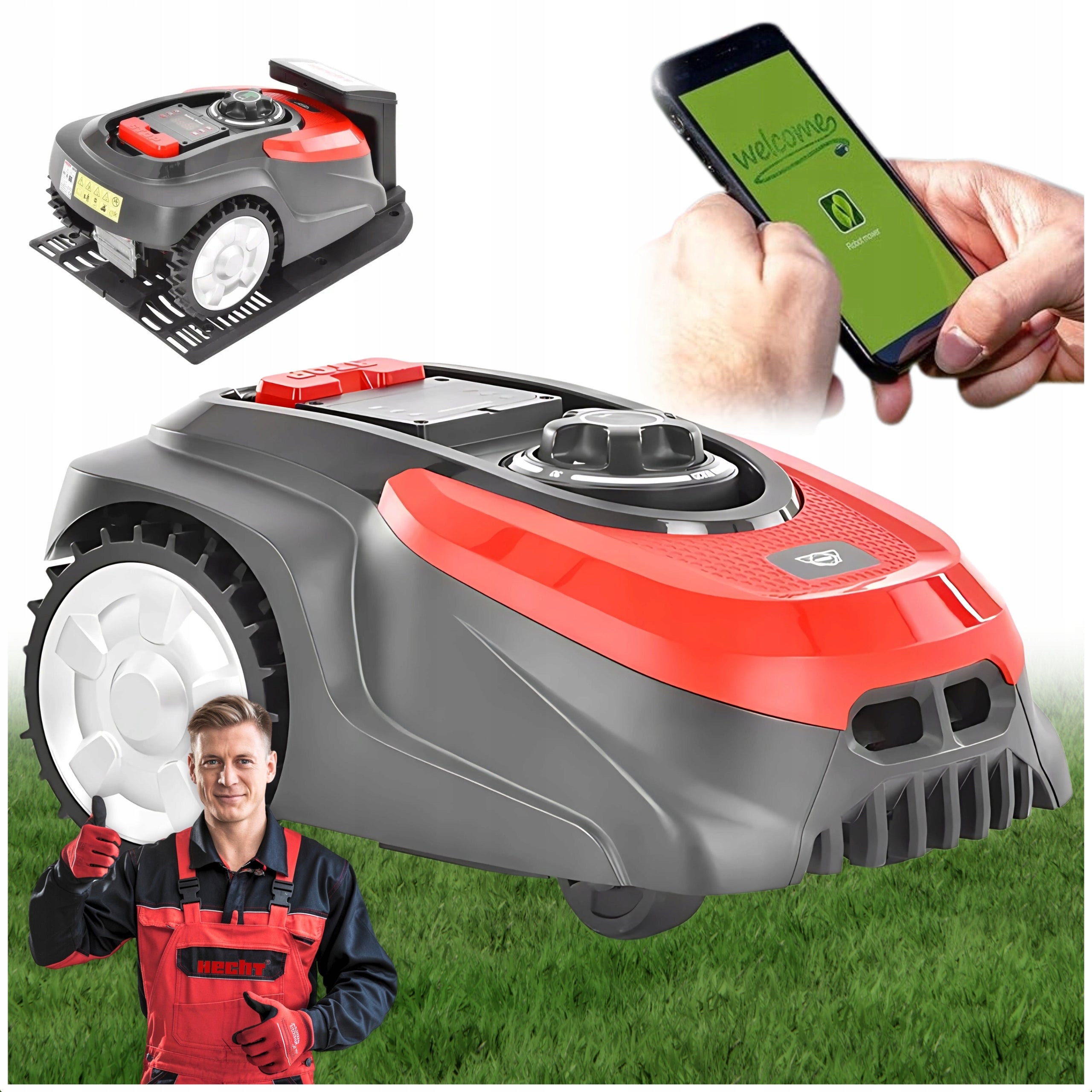 ROBOT MOWING BATTERY MOWING DEVICE HECHT 5605 APPLICATION 500 M2