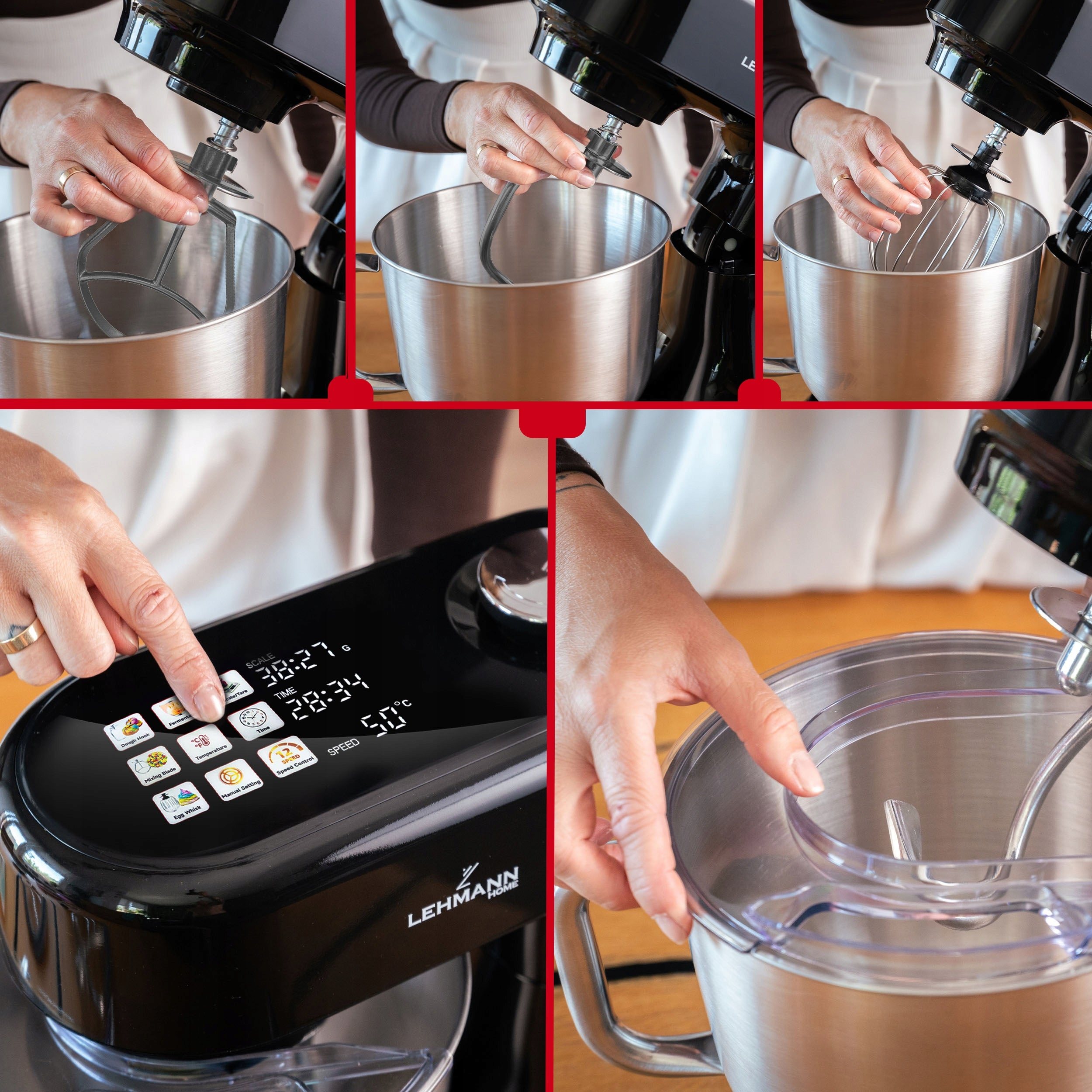 ROBOT PLANETARY KITCHEN MIXER WITH SCALE HEATED BOWL UP TO 45C LED PANEL Operating modes pulsating