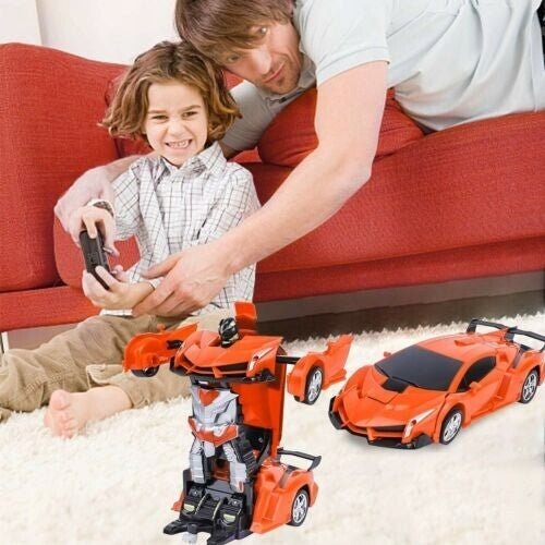 ROBOT REMOTE CONTROLLED CAR 2in1 AUTOROBOT RC ROBOT AUTO RED Manufacturer code Duże autko transformujący prezent LED DŻWIEK