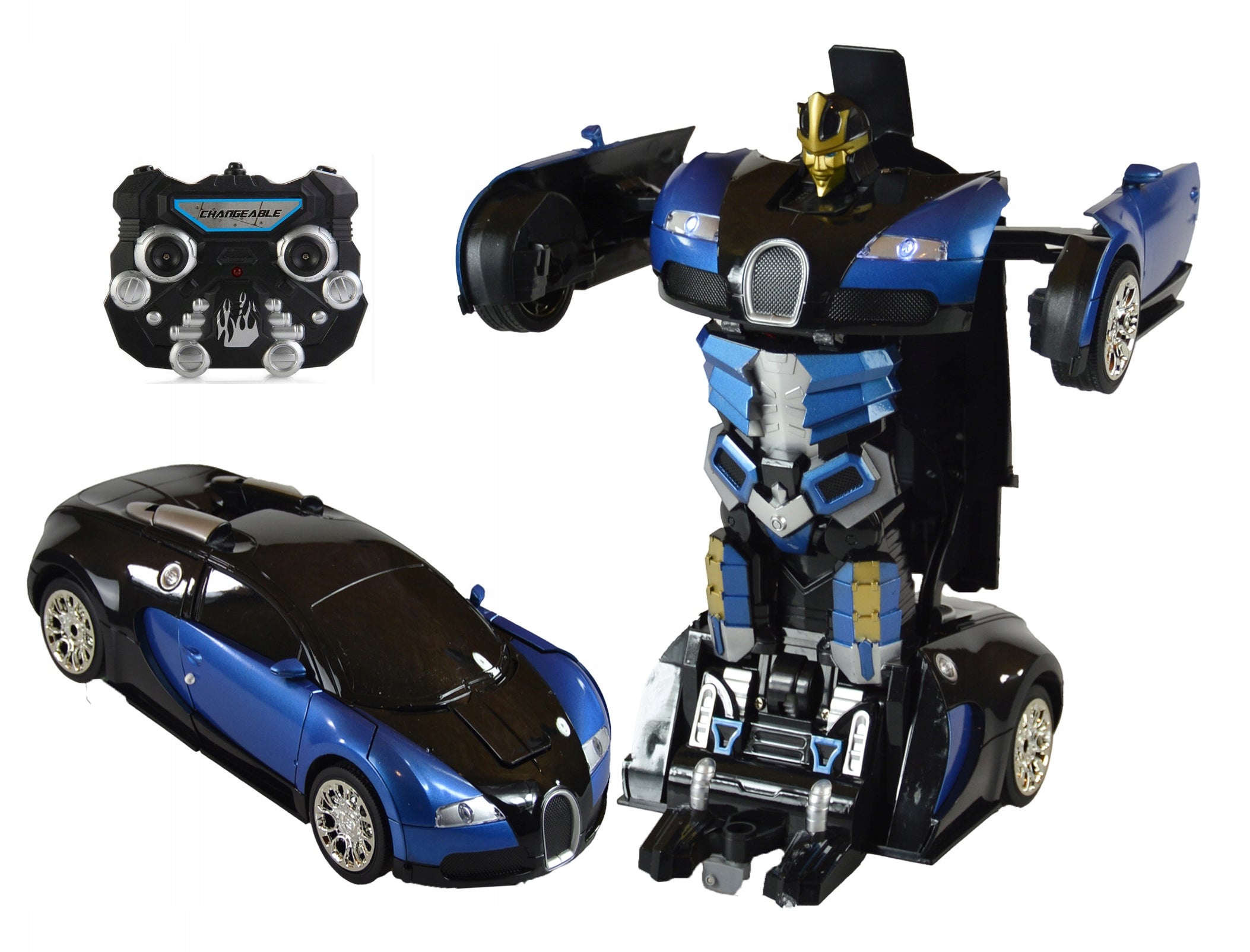 ROBOT REMOTE CONTROLLED CAR AUTO 2in1 AUTOBOT RC LIGHTS + BATTERY