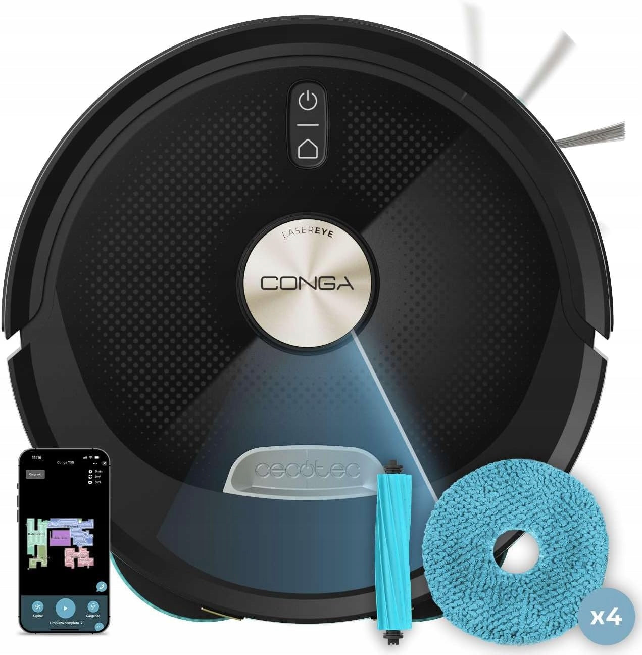 ROBOT VACUUM CLEANER 2IN1 CECOTEC CONGA M100 X-TREME BLACK