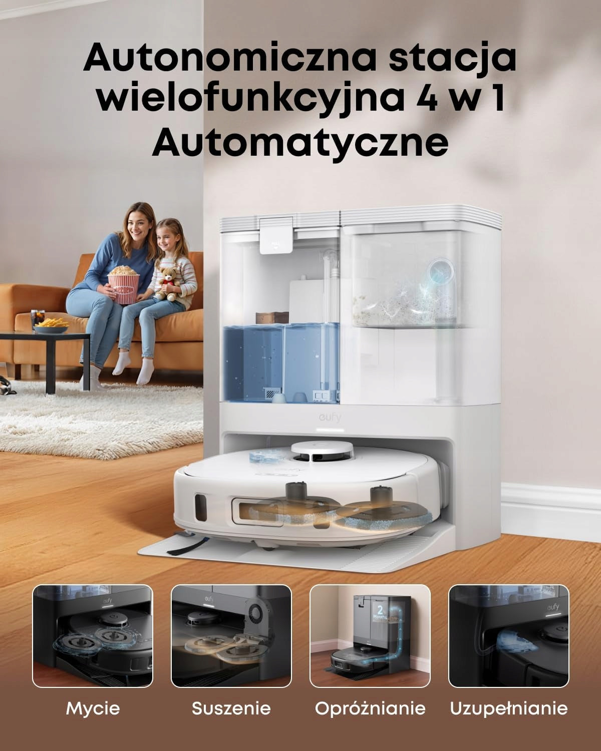 ROBOT VACUUM CLEANER 8000PA 90MIN MOPMASTER 2.0 WITH NAVIGATION AND EMPTYING Manufacturer code 5906663188039