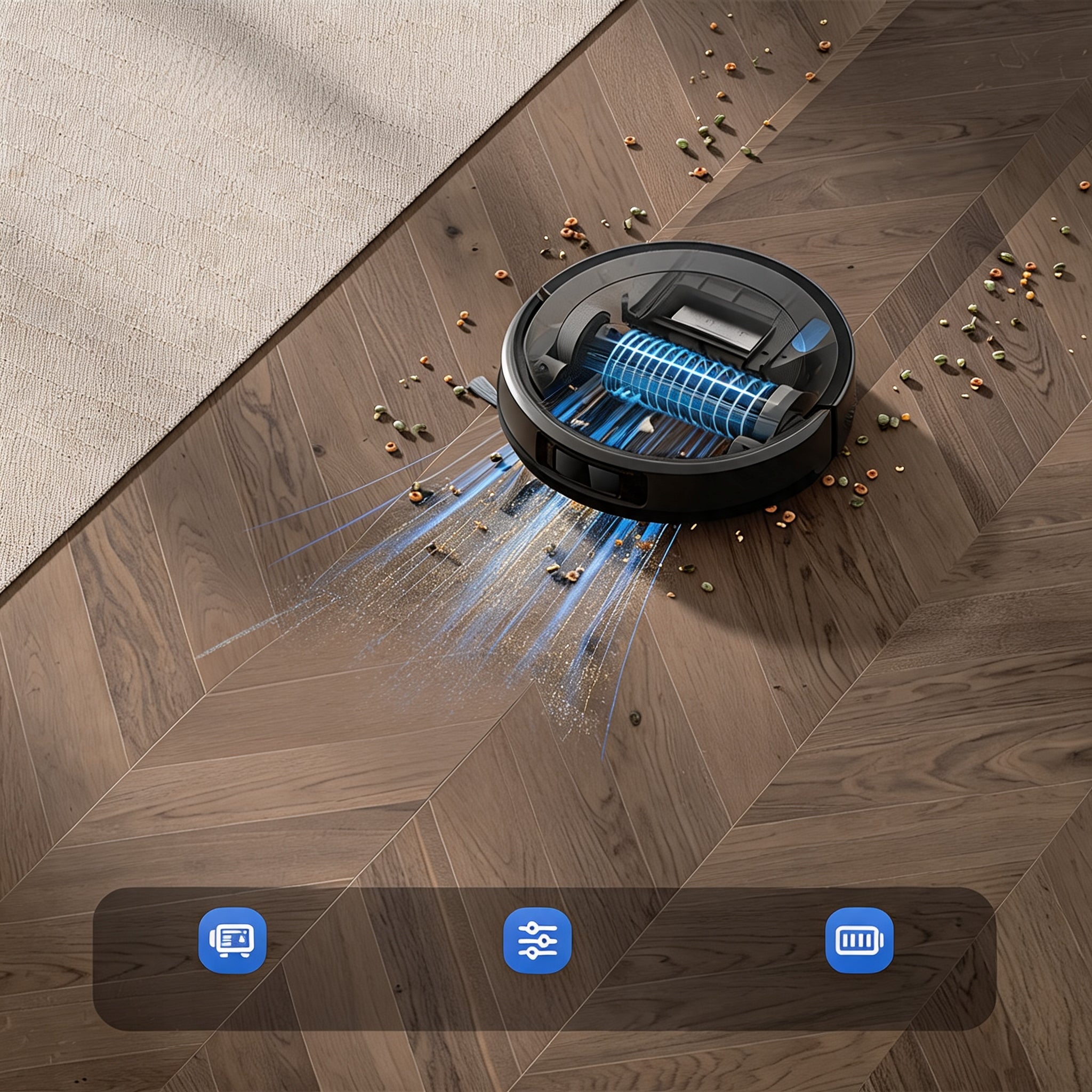 ROBOT VACUUM CLEANER AND FLOOR CLEANER TEENDOW D10S MAX 2IN1 SUCTION POWER 3000PA Dominant color black