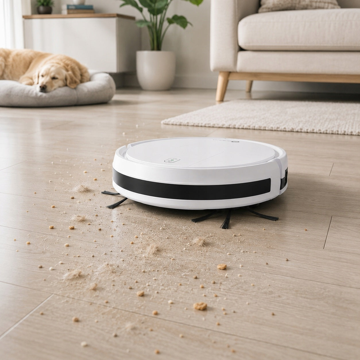 ROBOT VACUUM CLEANER AUTOMATIC REMOTE CONTROL 90 MIN 2 MODES QUIET WHITE Packaging status original