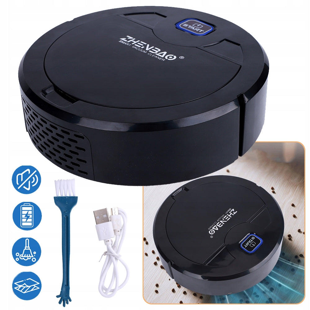 ROBOT VACUUM CLEANER MINI SMART ROBOT VACUUM CLEANER USB CHARGING, BLACK