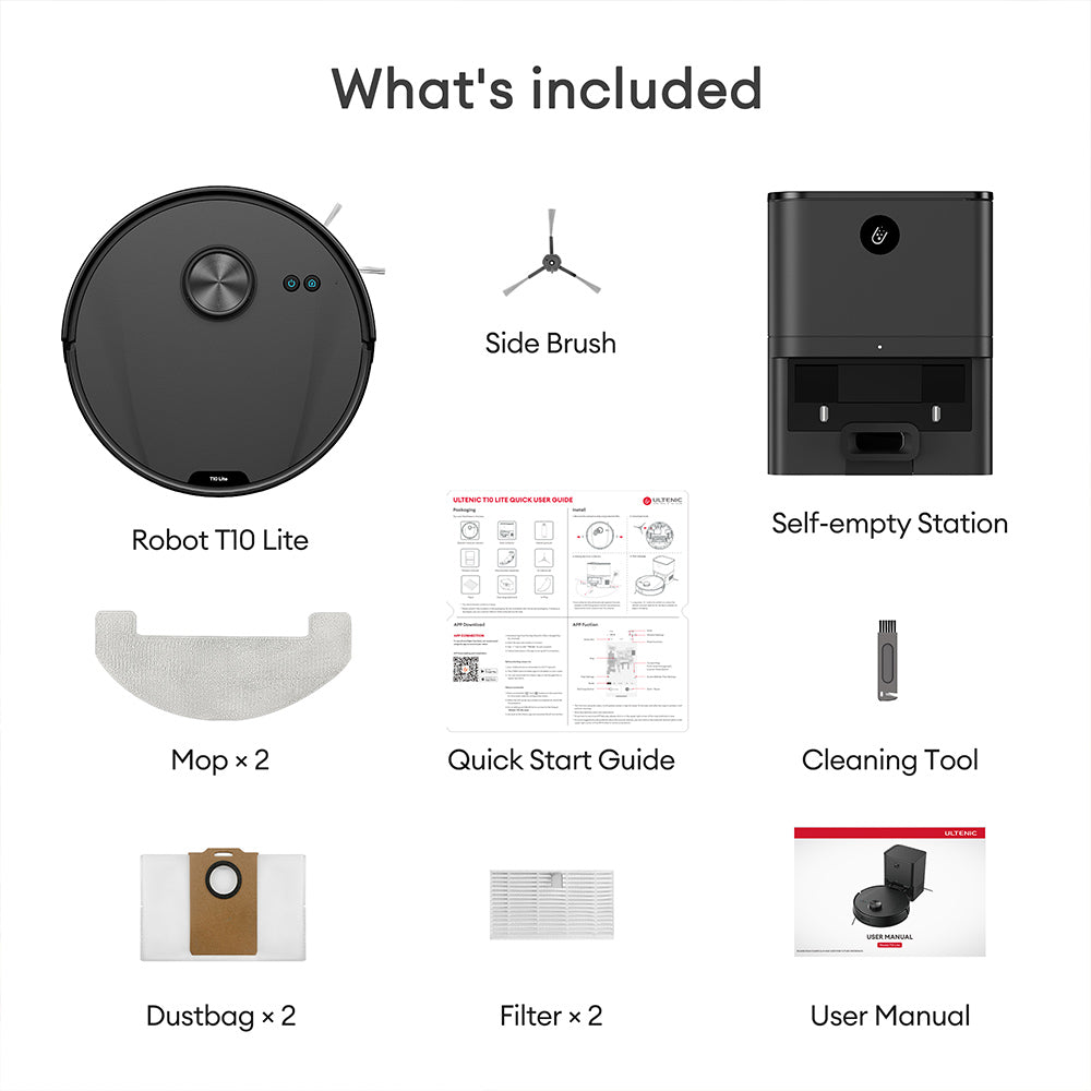 ROBOT VACUUM CLEANER WITH 2IN1 MOPPING BASE Ultenic T10 Lite EAN (GTIN) 6924843225588