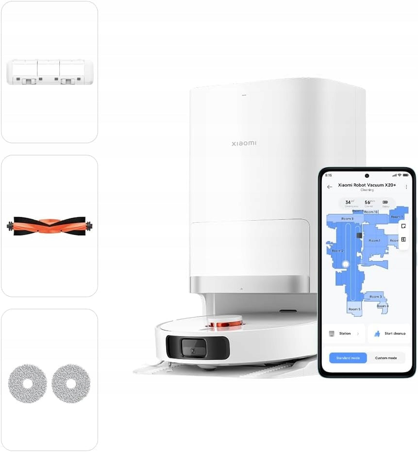 ROBOT VACUUM CLEANER WITH MOPPING SELF-EMPTYING STATION AND LIDAR NAVIGATION