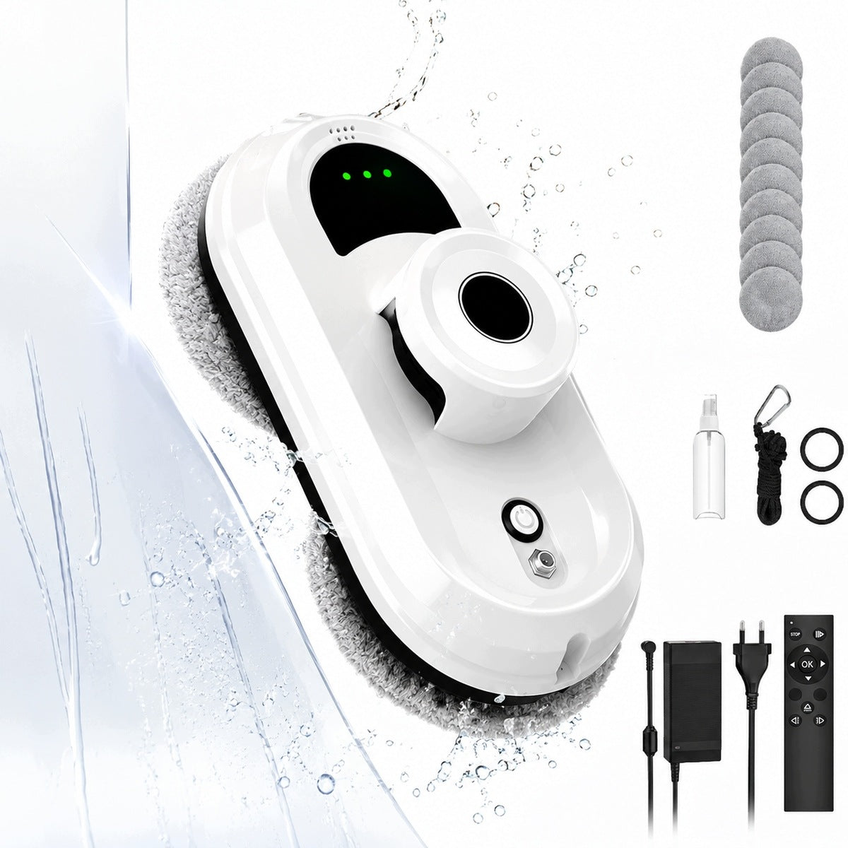 ROBOT WINDOW CLEANER AUTOMATIC FOR WINDOWS AND MIRRORS + 10 MOPS SET XXL
