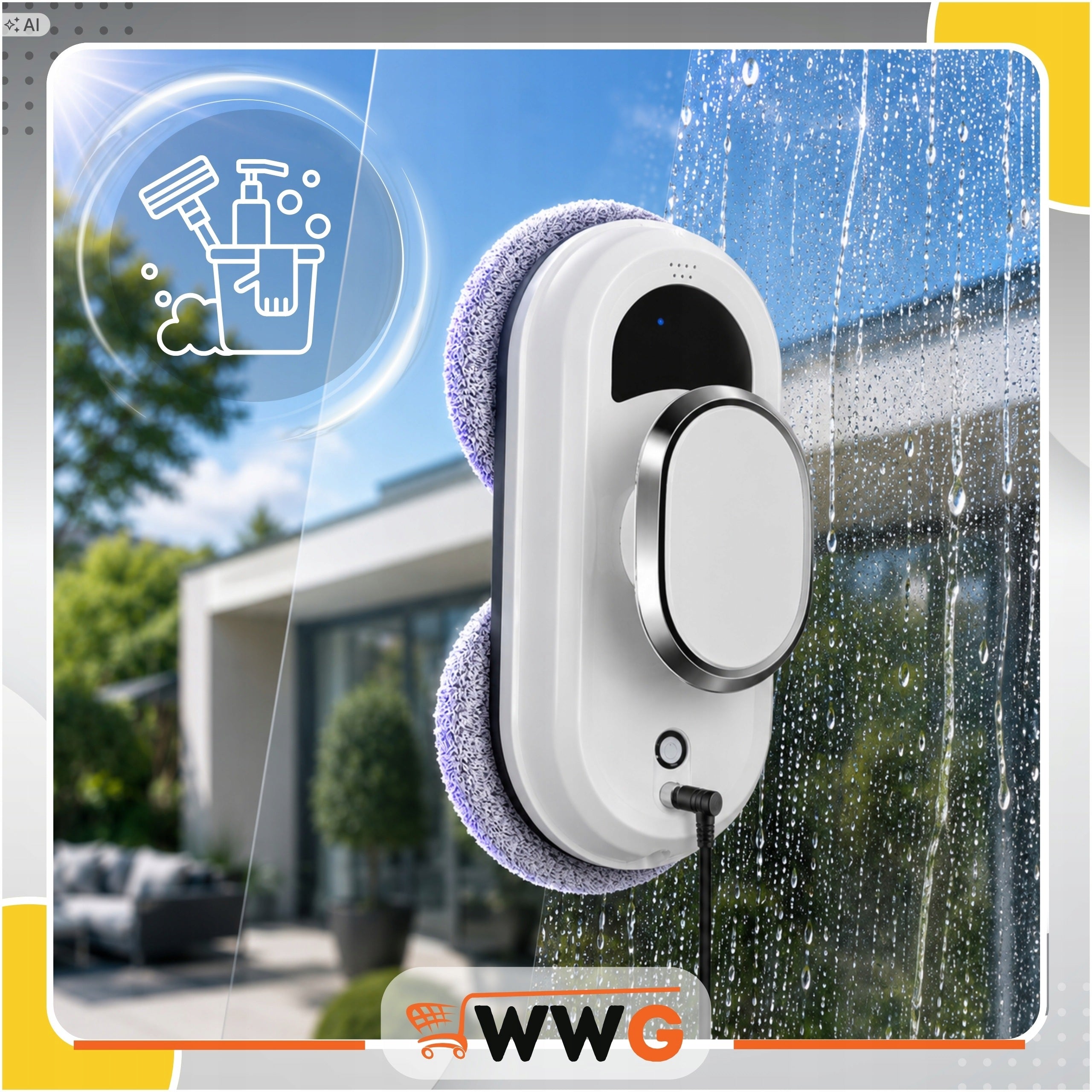 ROBOT WINDOW CLEANER MIRROR WASHER AUTOMATIC + 6 MOPS SET XL Manufacturer code robot do mycia okien sprzątający