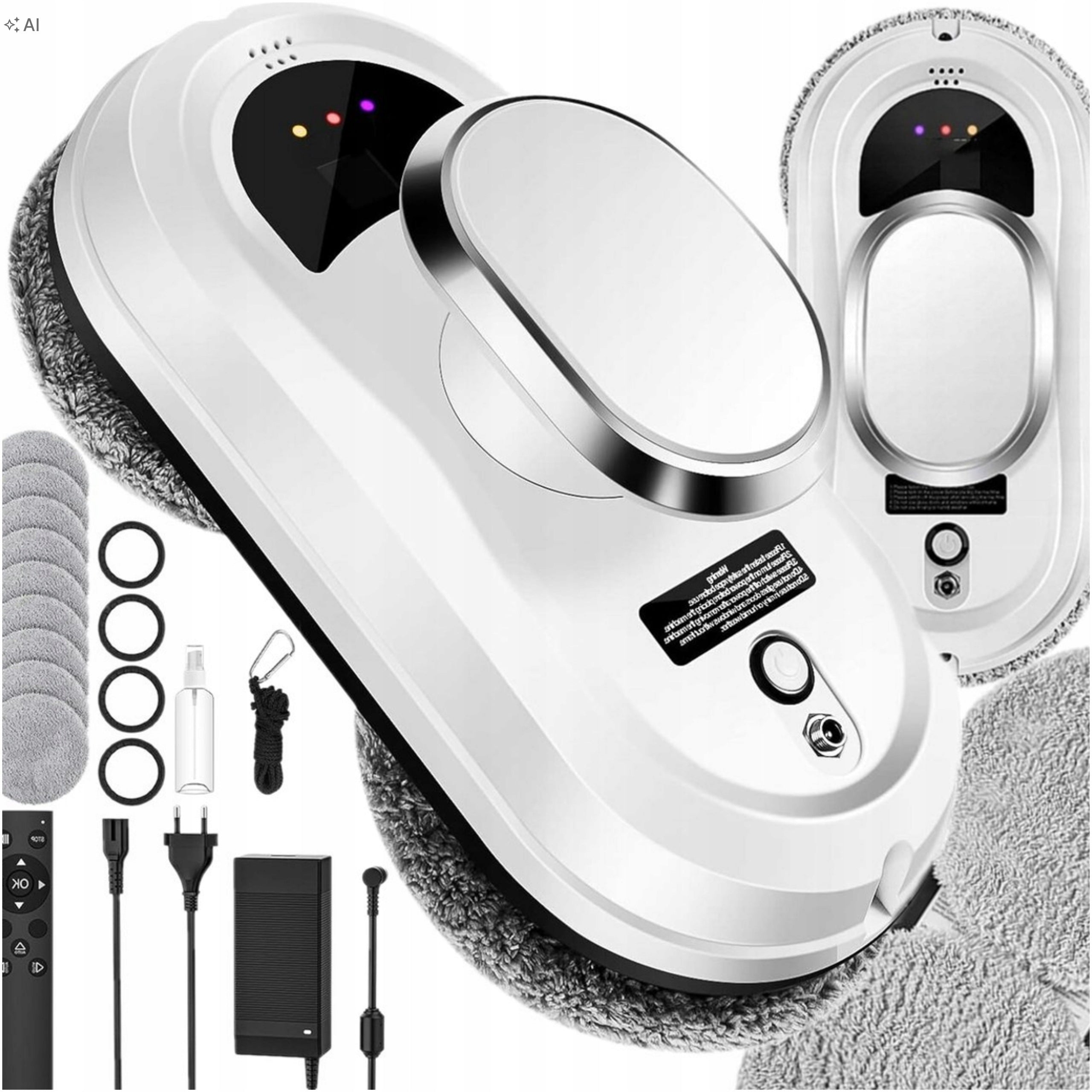 ROBOT WINDOW CLEANER MIRROR WASHER AUTOMATIC + 6 MOPS SET XL