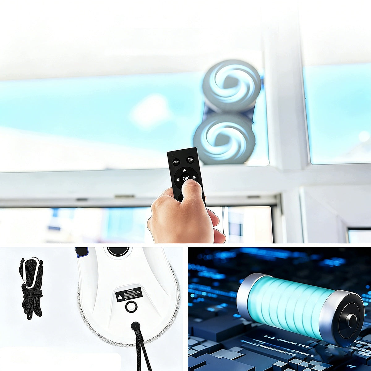 ROBOT WINDOW CLEANER MIRROR WASHER AUTOMATIC SMART KIT Dominant color white
