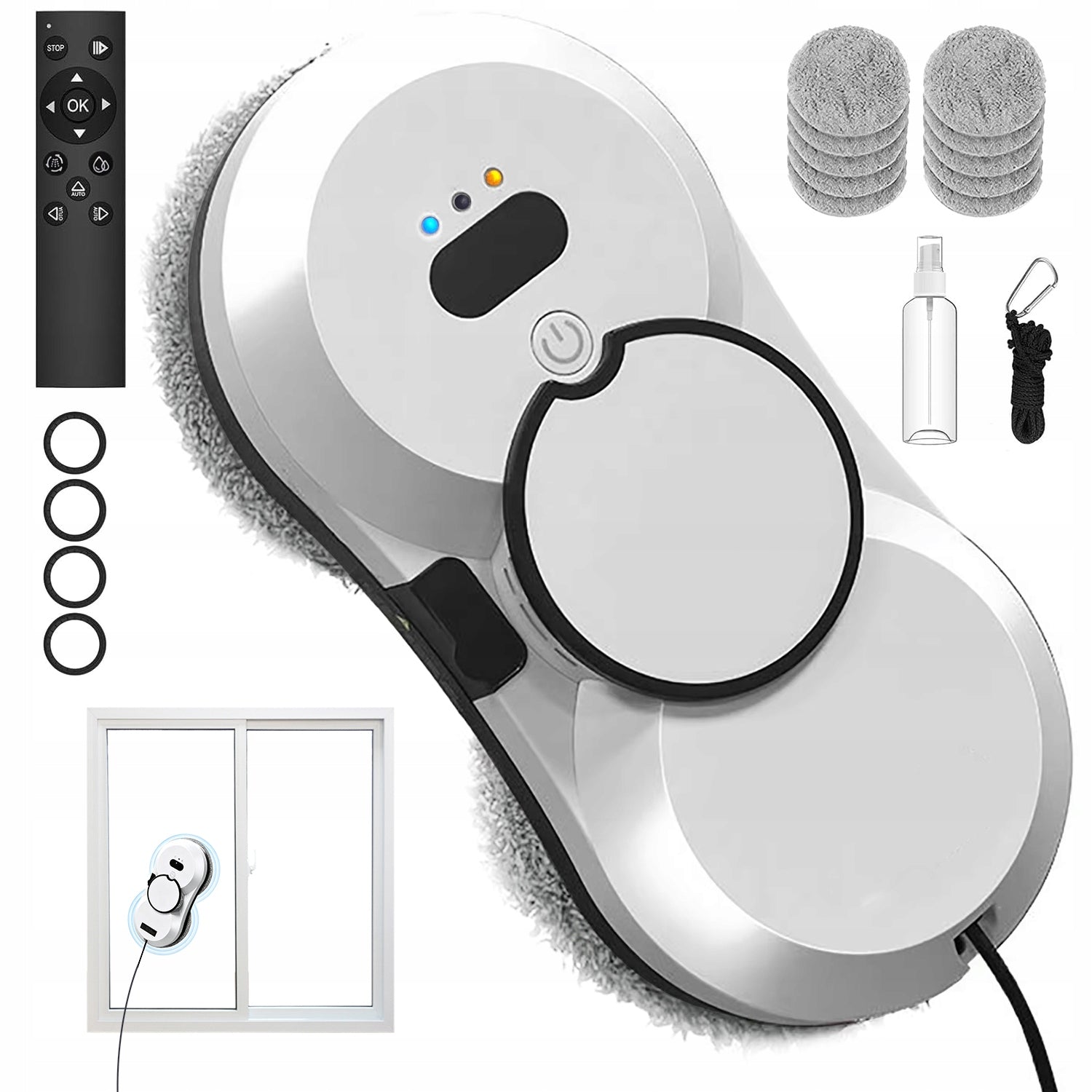 ROBOT WINDOW CLEANING REMOTE CONTROL SUCTION CUP 5600PA UPS
