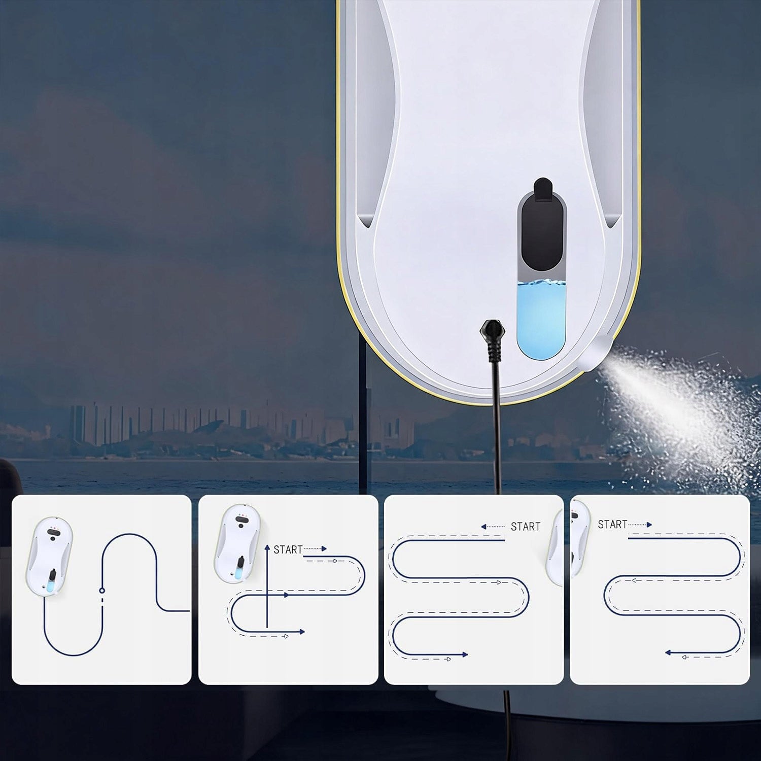 ROBOT WINDOW CLEANING WITH SPRAY AUTOMATIC FOR WINDOWS INTERNAL WHITE Packaging status original