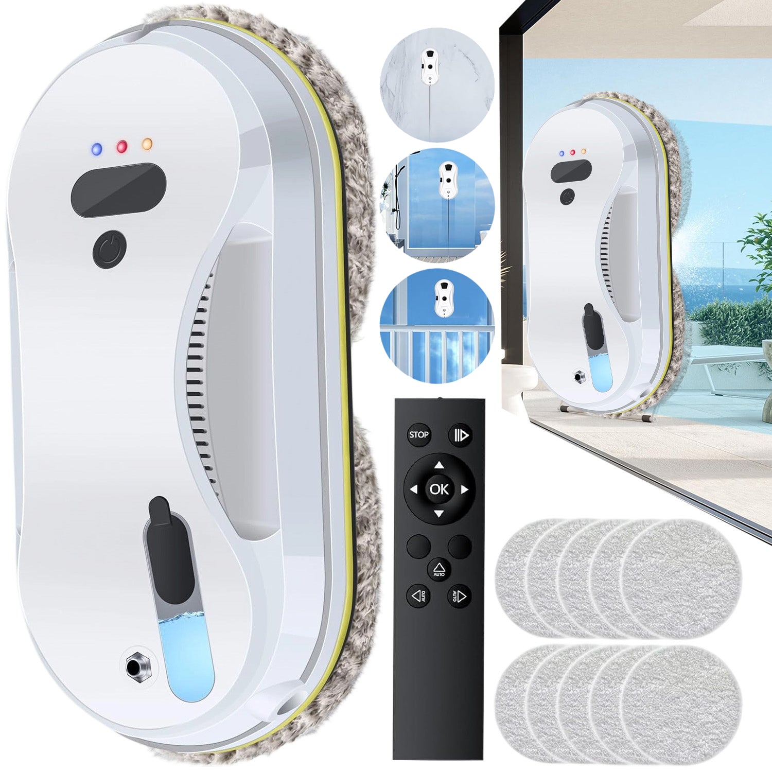 ROBOT WINDOW CLEANING WITH SPRAY AUTOMATIC FOR WINDOWS INTERNAL WHITE