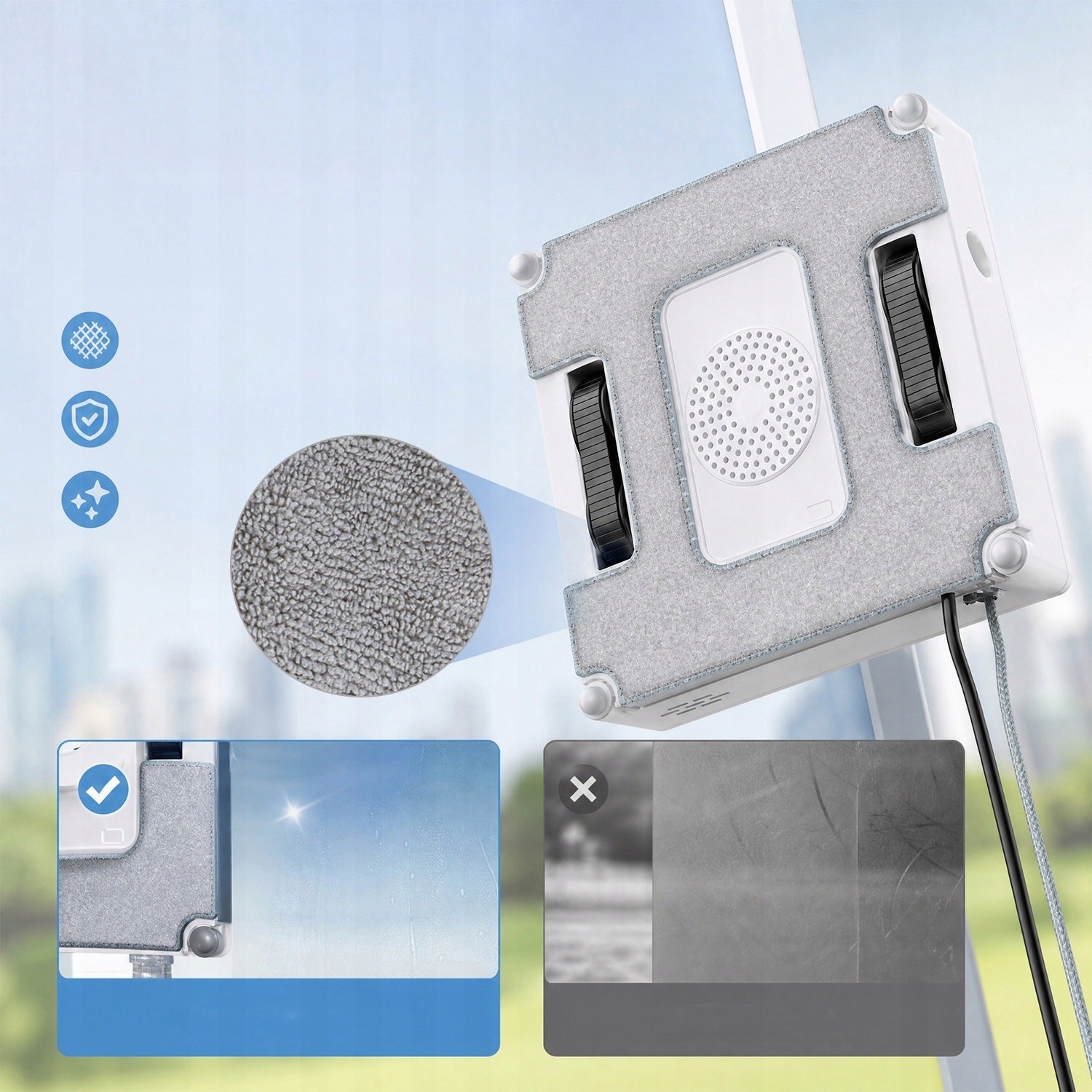 ROBOT WINDOW MIRROR WASHER SMART WINDOW WASHER SET Dominant color white