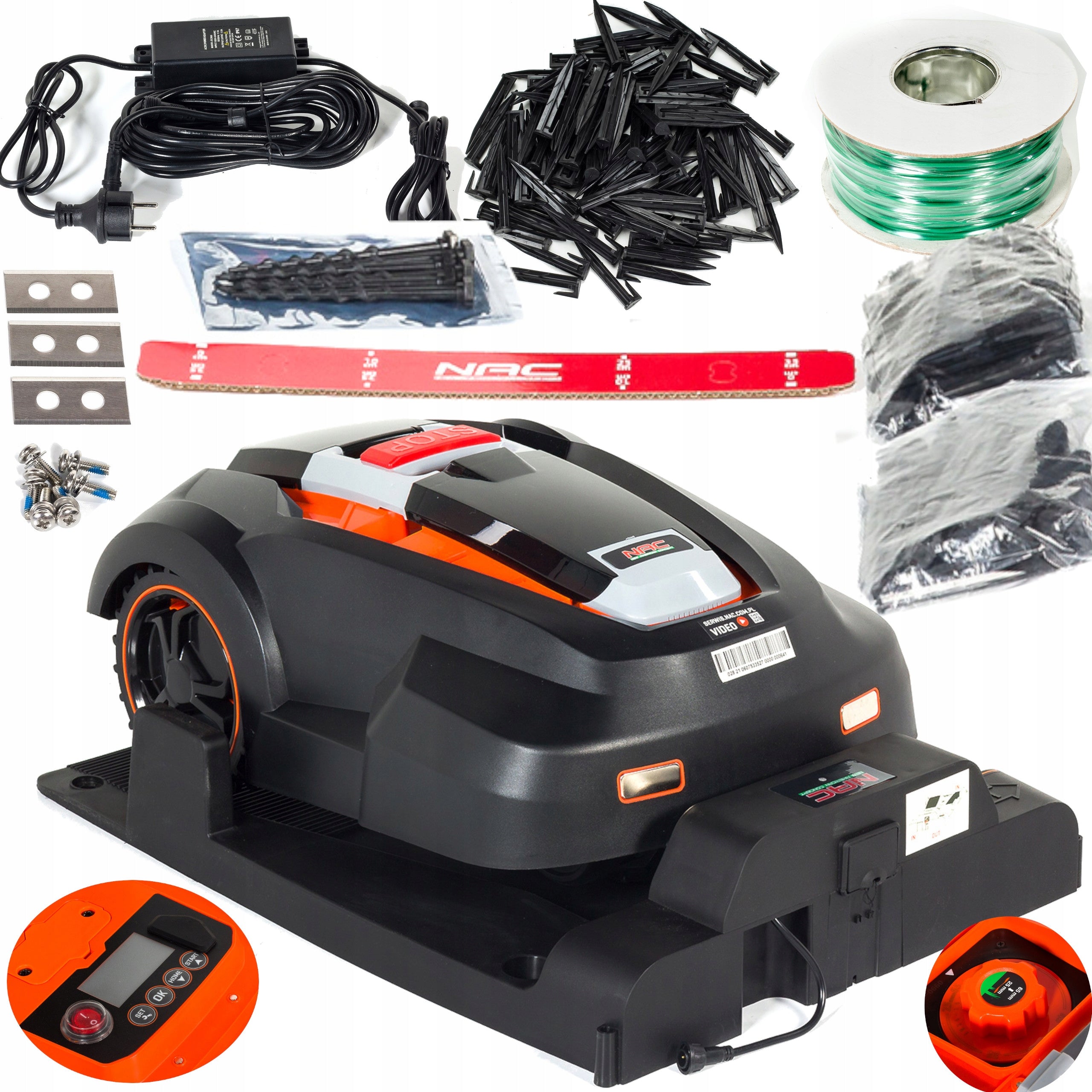 ROBOT mower AUTOMATIC lawn mower NAC 1500m2 + PINS + CORD
