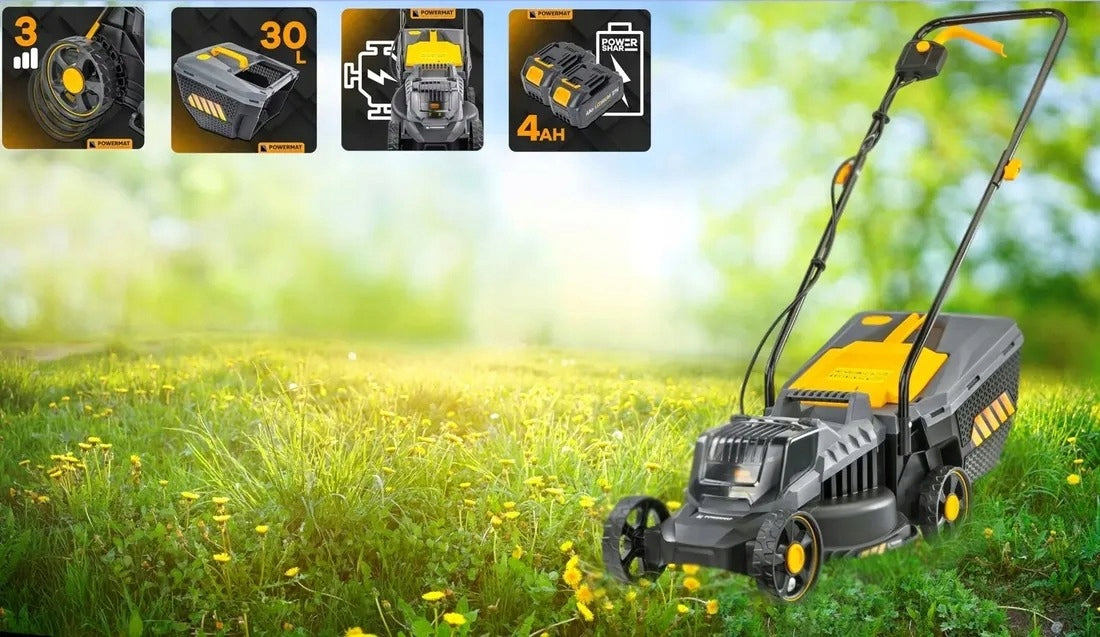 ROBUST LIGHTWEIGHT CORDLESS LAWN MOWER 2X POWERFUL BATTERY + FREEBIE Manufacturer code MASTER 4AH 30L