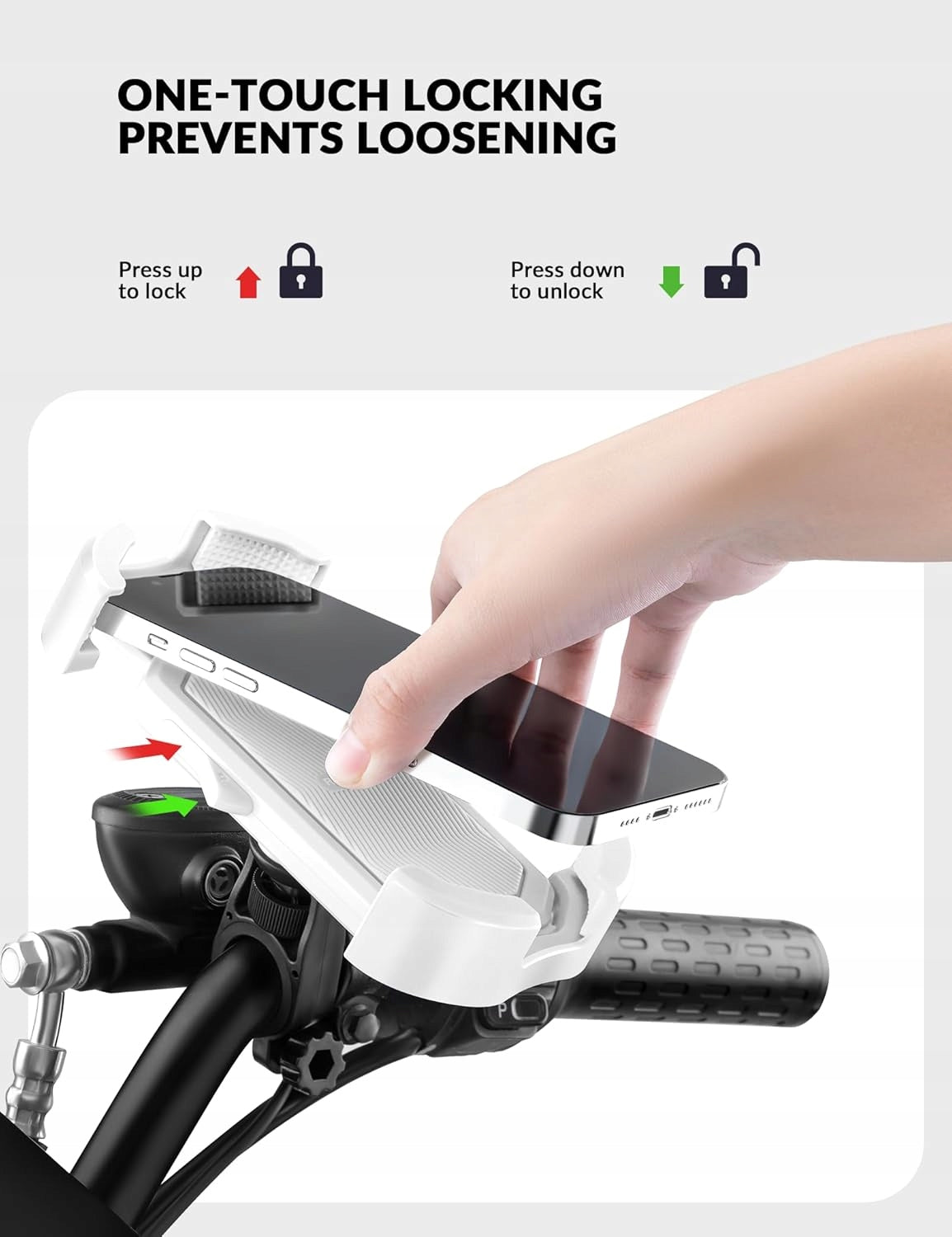 ROCKBROS Bicycle Phone Holder 4,7-6,8" for Steering Wheel 18-28mm White Manufacturer code 25210032004