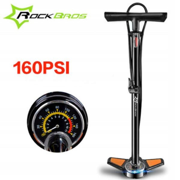 ROCKBROS LARGE MANUAL FLOOR BICYCLE PUMP GP6532B BLACK Brand Rockbros