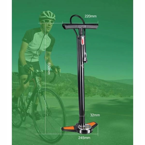 ROCKBROS LARGE MANUAL FLOOR BICYCLE PUMP GP6532B BLACK Length 57 cm