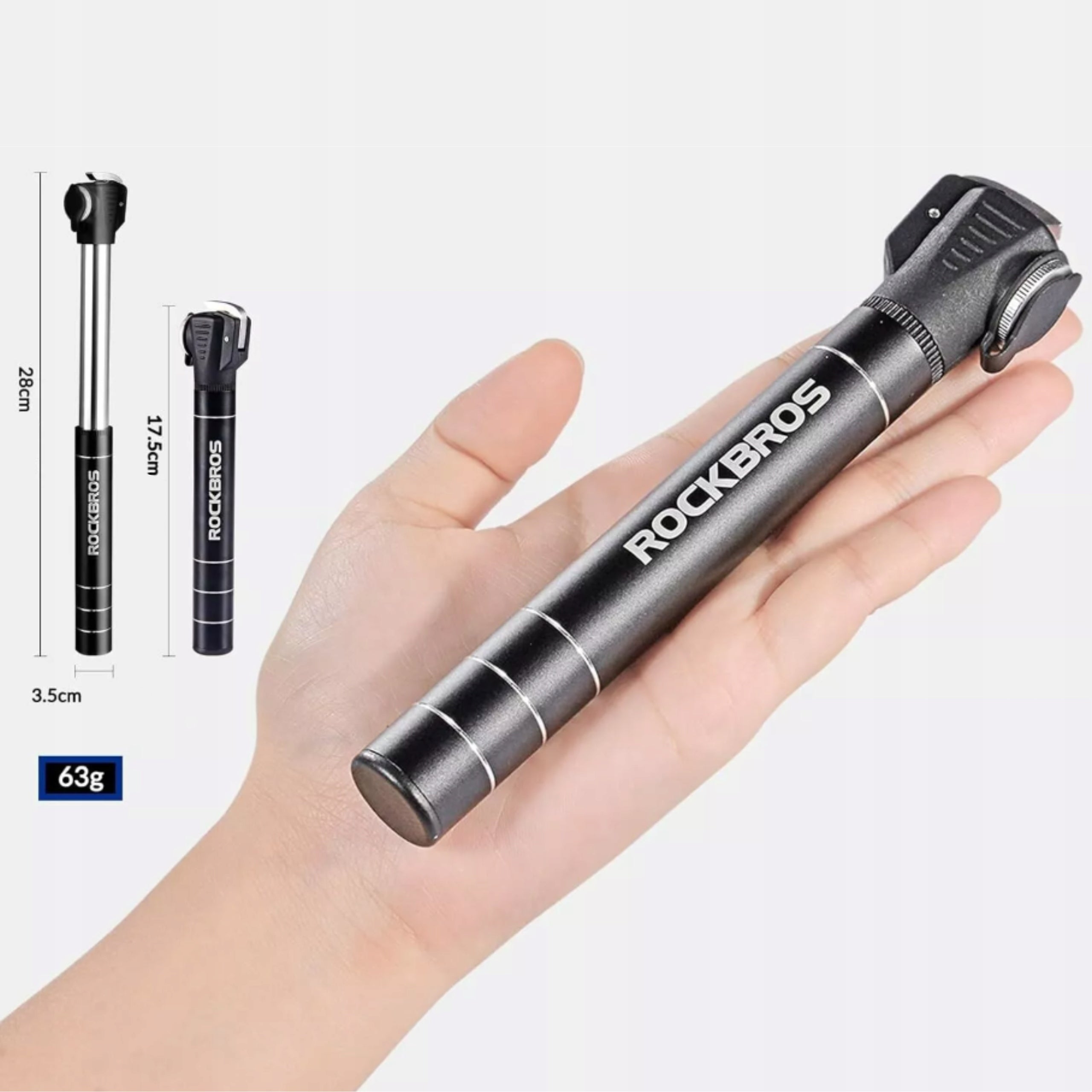 ROCKBROS MINI BICYCLE PUMP FOR BALL SMALL 100psi 7bar UNIVERSAL Brand Rockbros