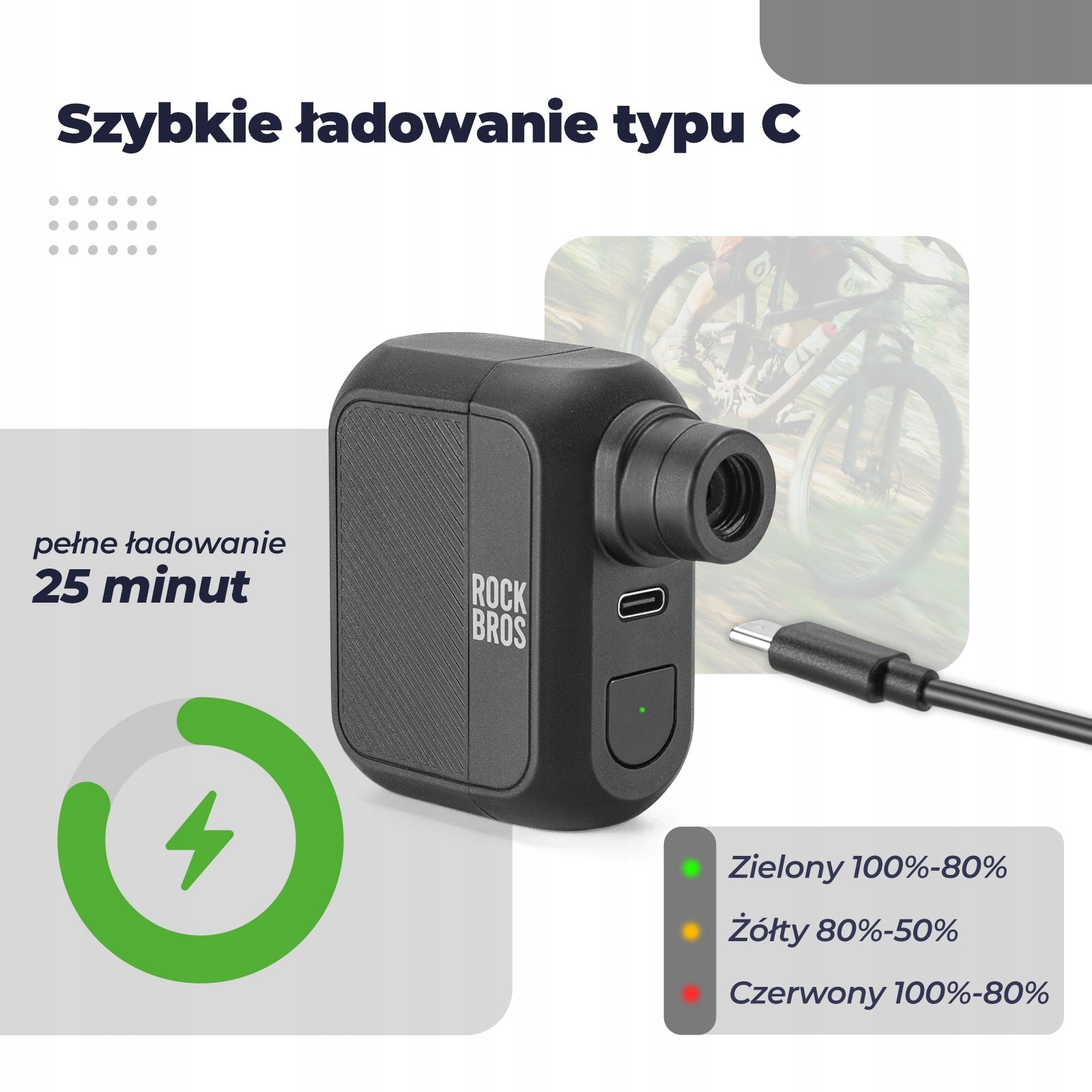ROCKBROS Mini Electric Bicycle Pump 100PSI 300mAh USB-C Rechargeable Brand Rockbros