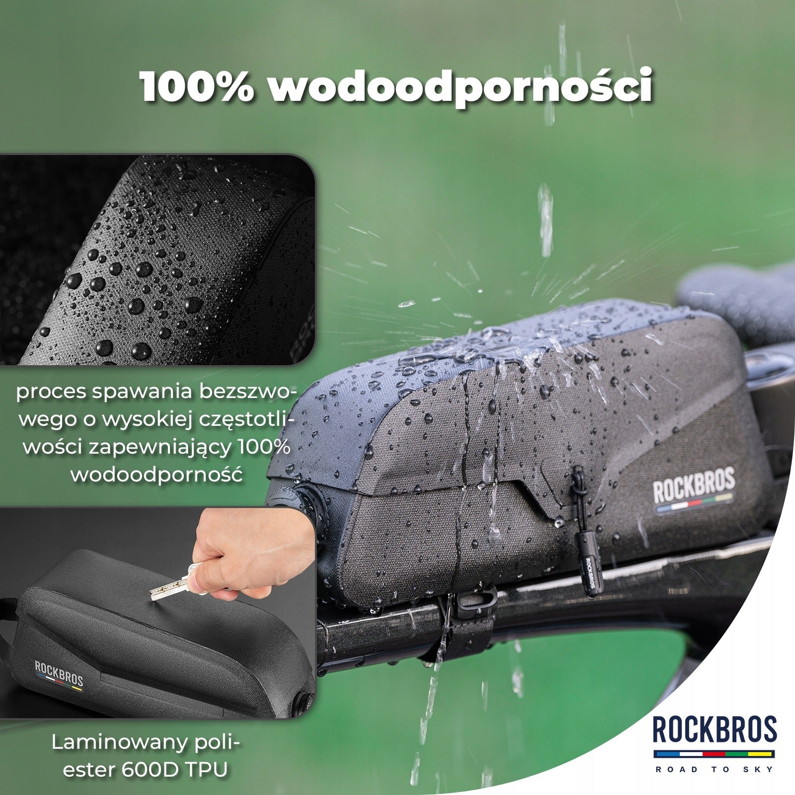 ROCKBROS Road To Sky Magnetic Bicycle Bag 100% Waterproof 0,9L Brand Rockbros
