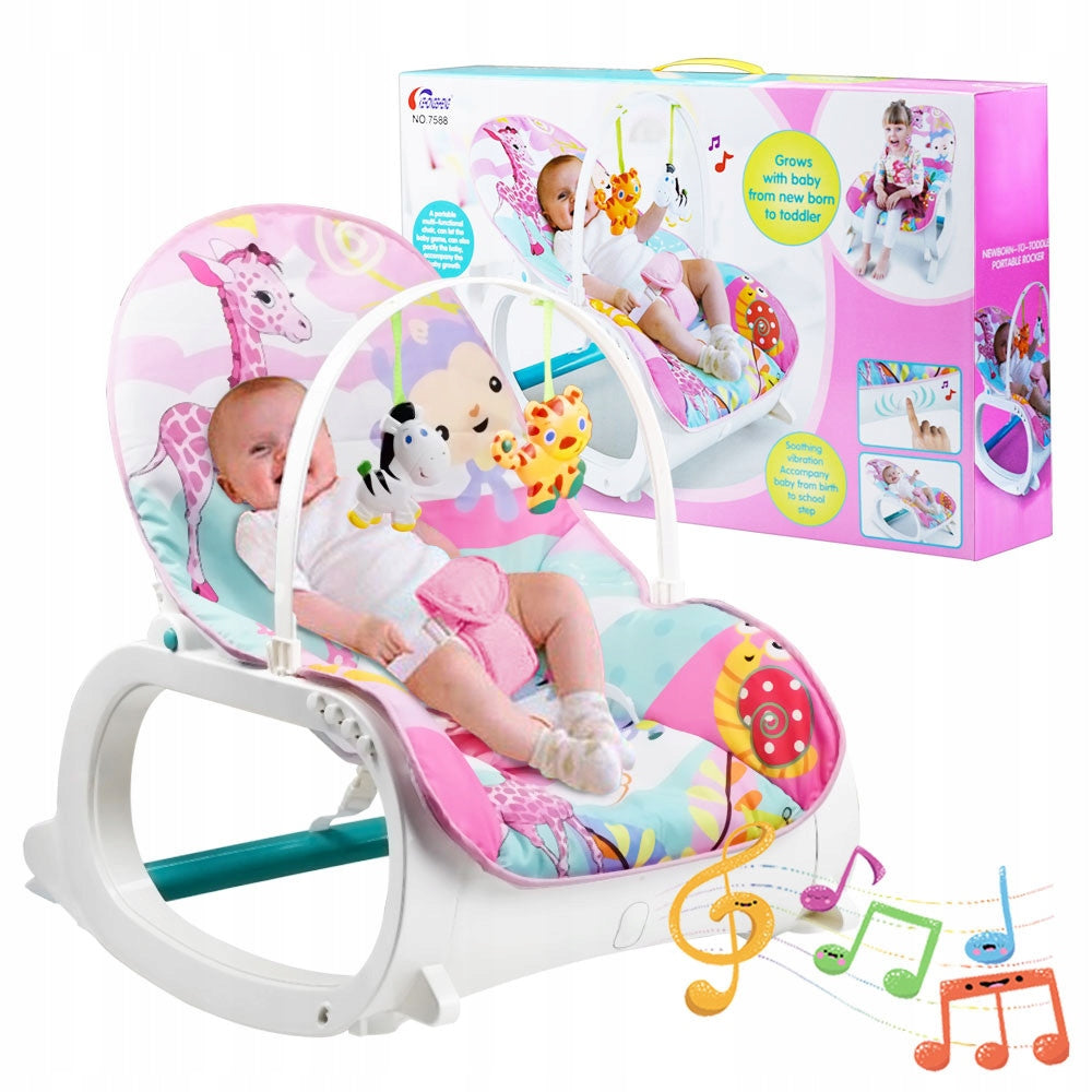 ROCKER LOUNGER 3in1 adjustable with sound pink