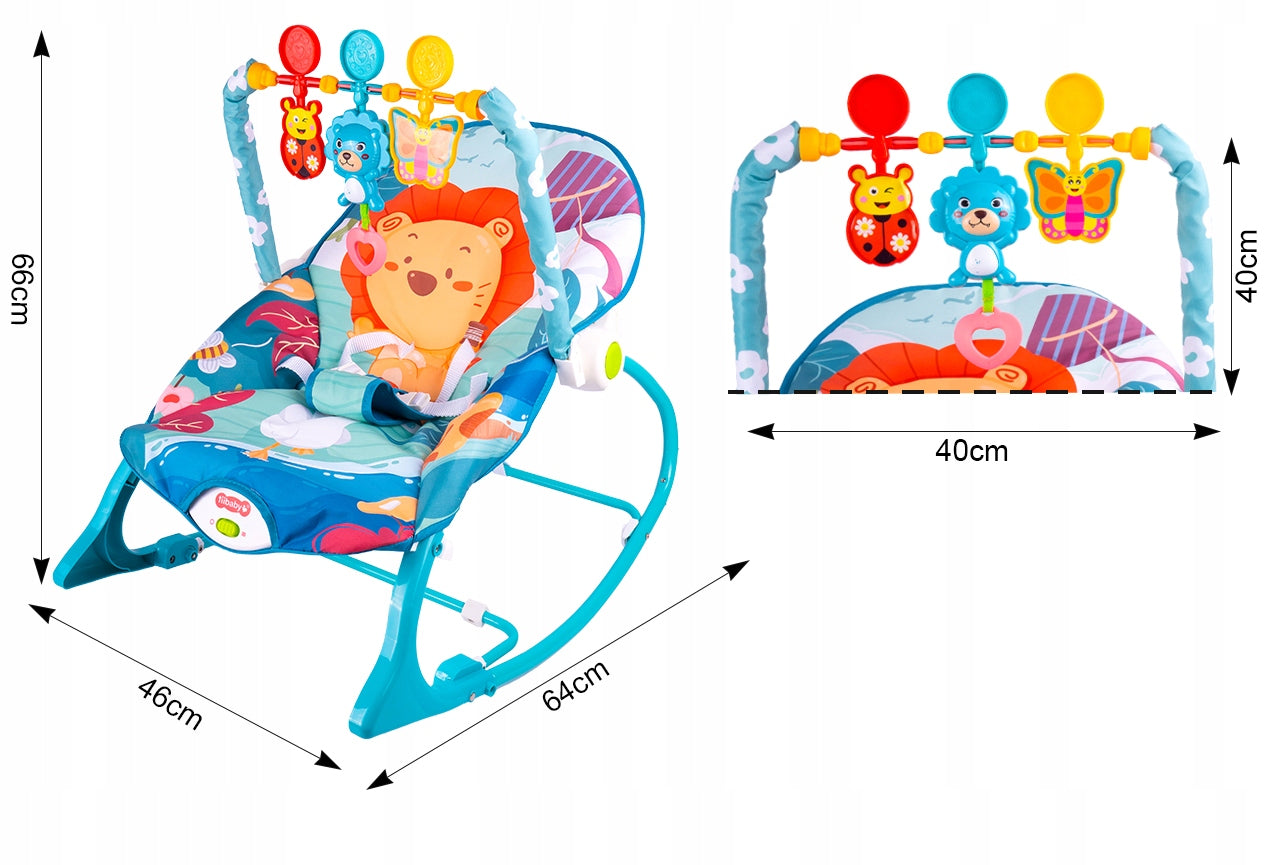 ROCKER LOUNGER FOR TODDLER INFANT SEAT VIBRATION BELTS LION Packaging status original