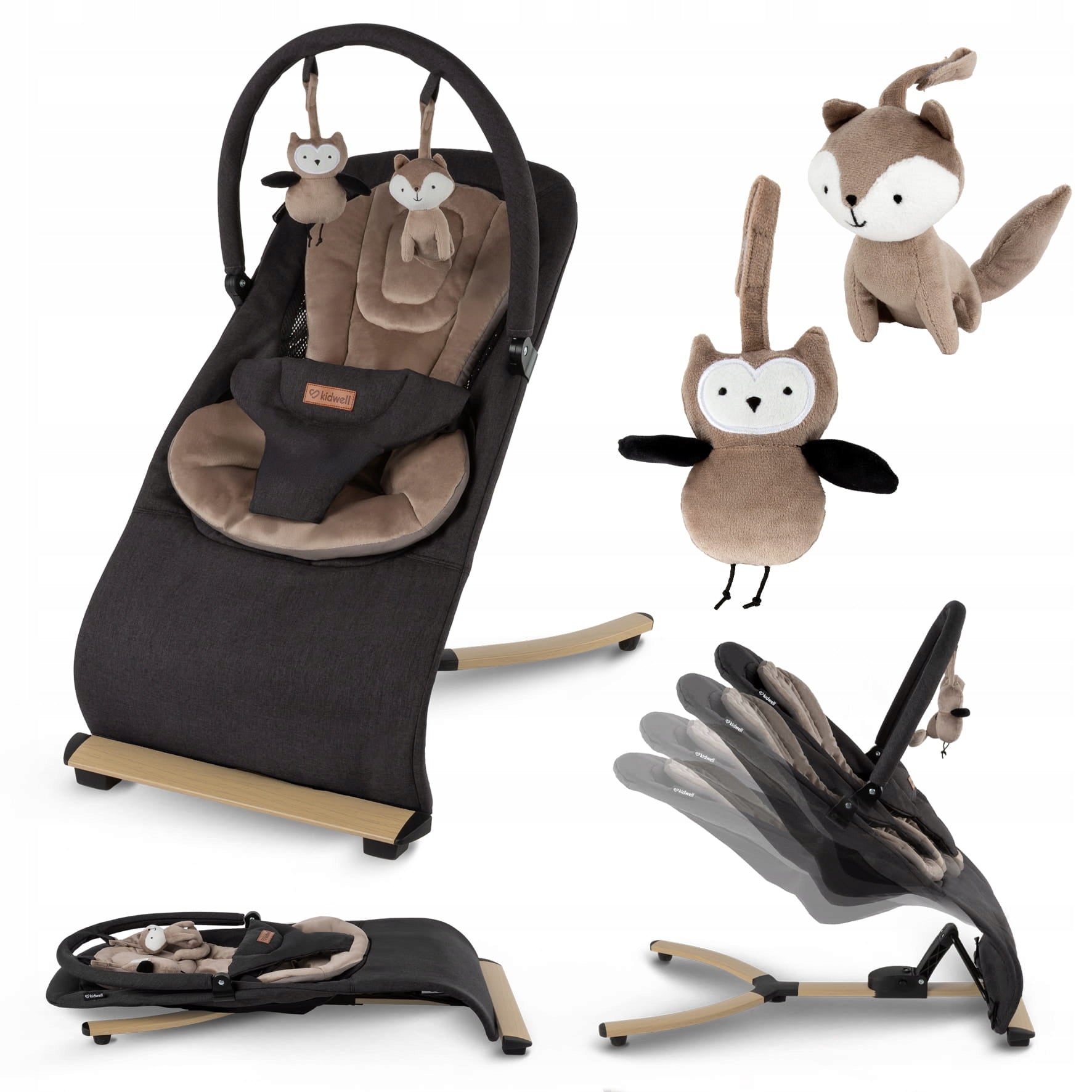 ROCKER LOUNGER KIDWELL Rubi Black Folding Toys Paw Insert