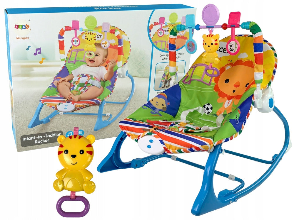 ROCKER SEAT 2IN1 BLUE TIGER SOUNDS VIBRATION FOR CHILDREN
