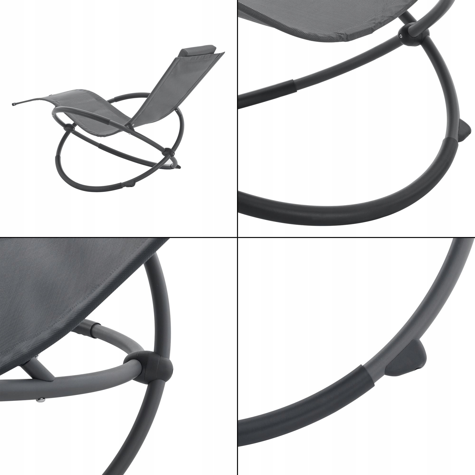 ROCKING CHAIR GARDEN BEACH CHAIR WITH CUSHION aluminum grey Frame material aluminum