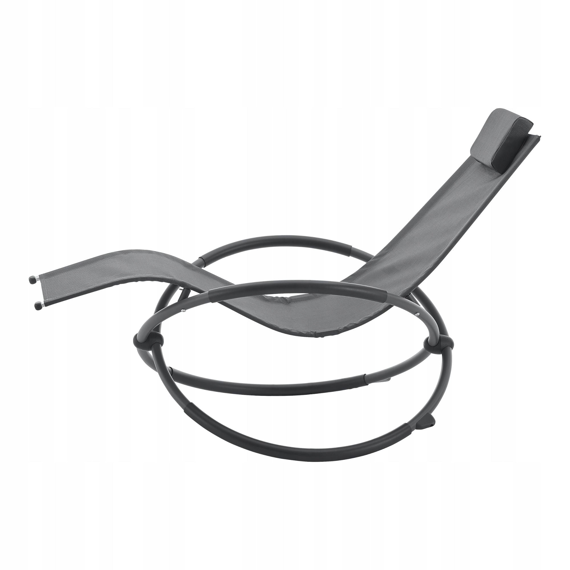 ROCKING CHAIR GARDEN BEACH CHAIR WITH CUSHION aluminum grey Kind sunbed