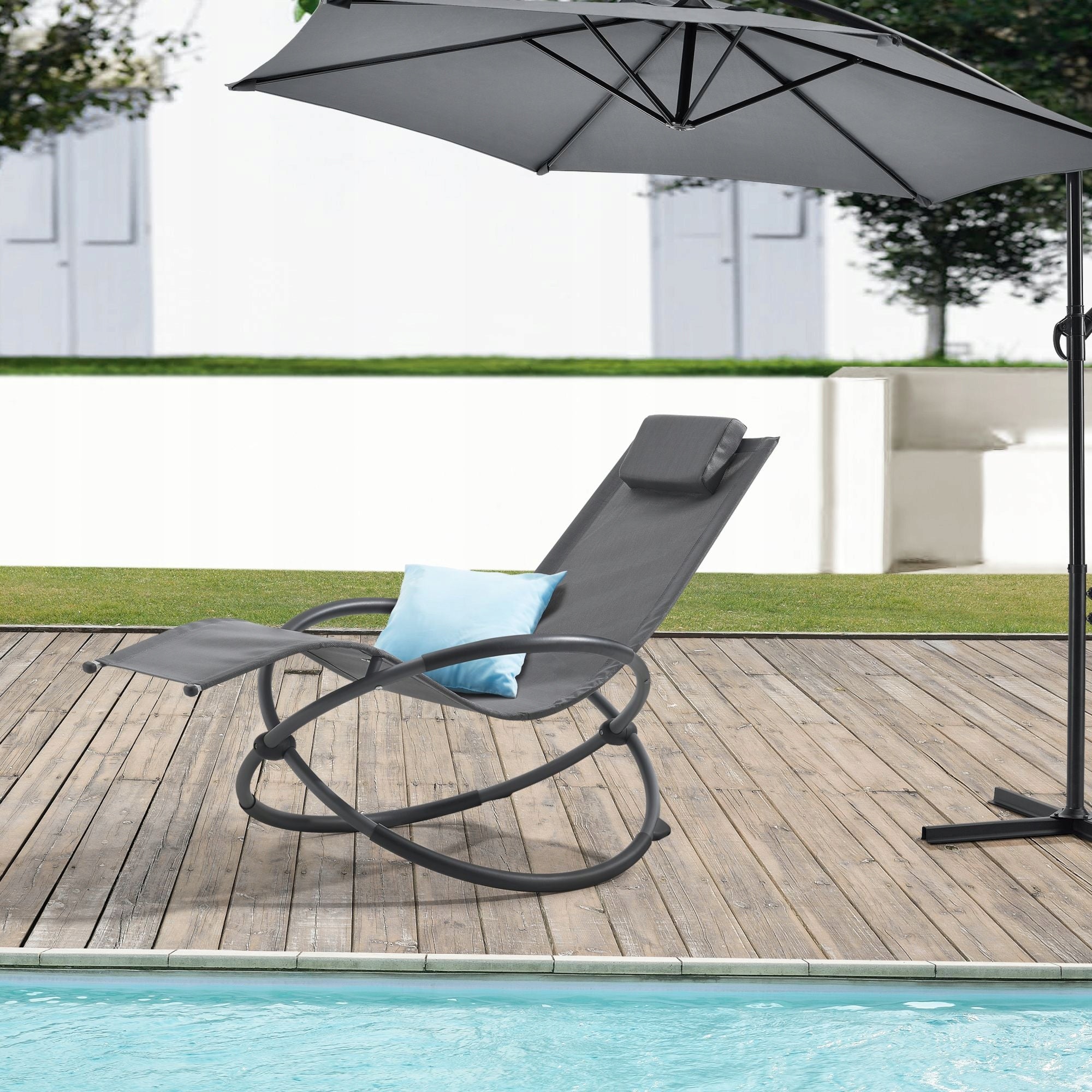 ROCKING CHAIR GARDEN BEACH CHAIR WITH CUSHION aluminum grey Manufacturer code 6302ACGL