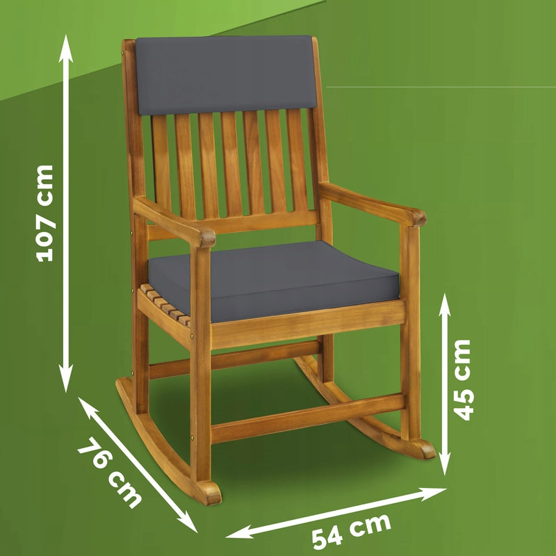 ROCKING CHAIR ROCKING FOR GARDEN LIVING ROOM 107x54x77cm Color brown
