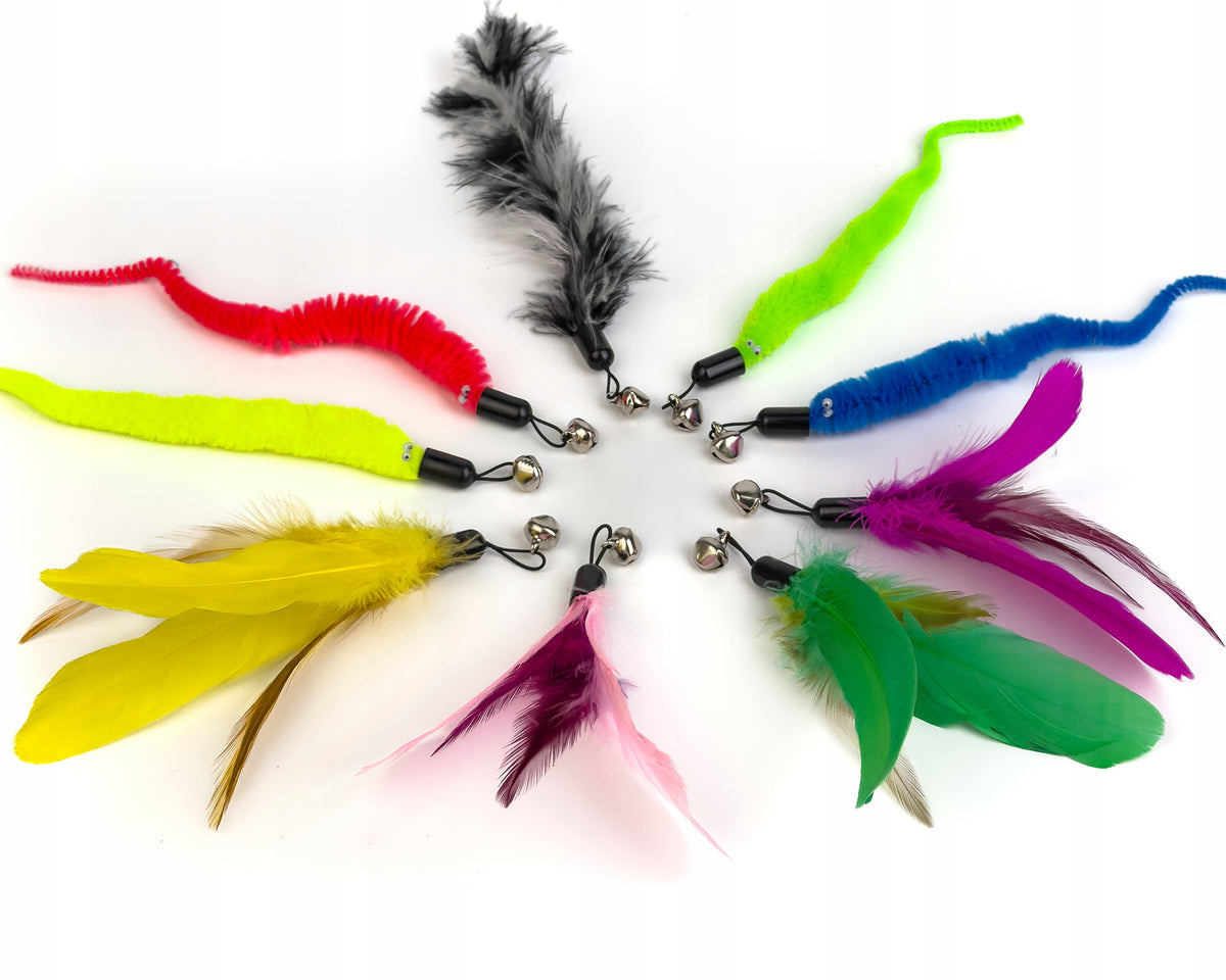 ROD FOR DOMESTIC CAT TOY WITH INTERCHANGEABLE TIPS SET OF 9 PCS. 85CM Brand Pupilnazakupach