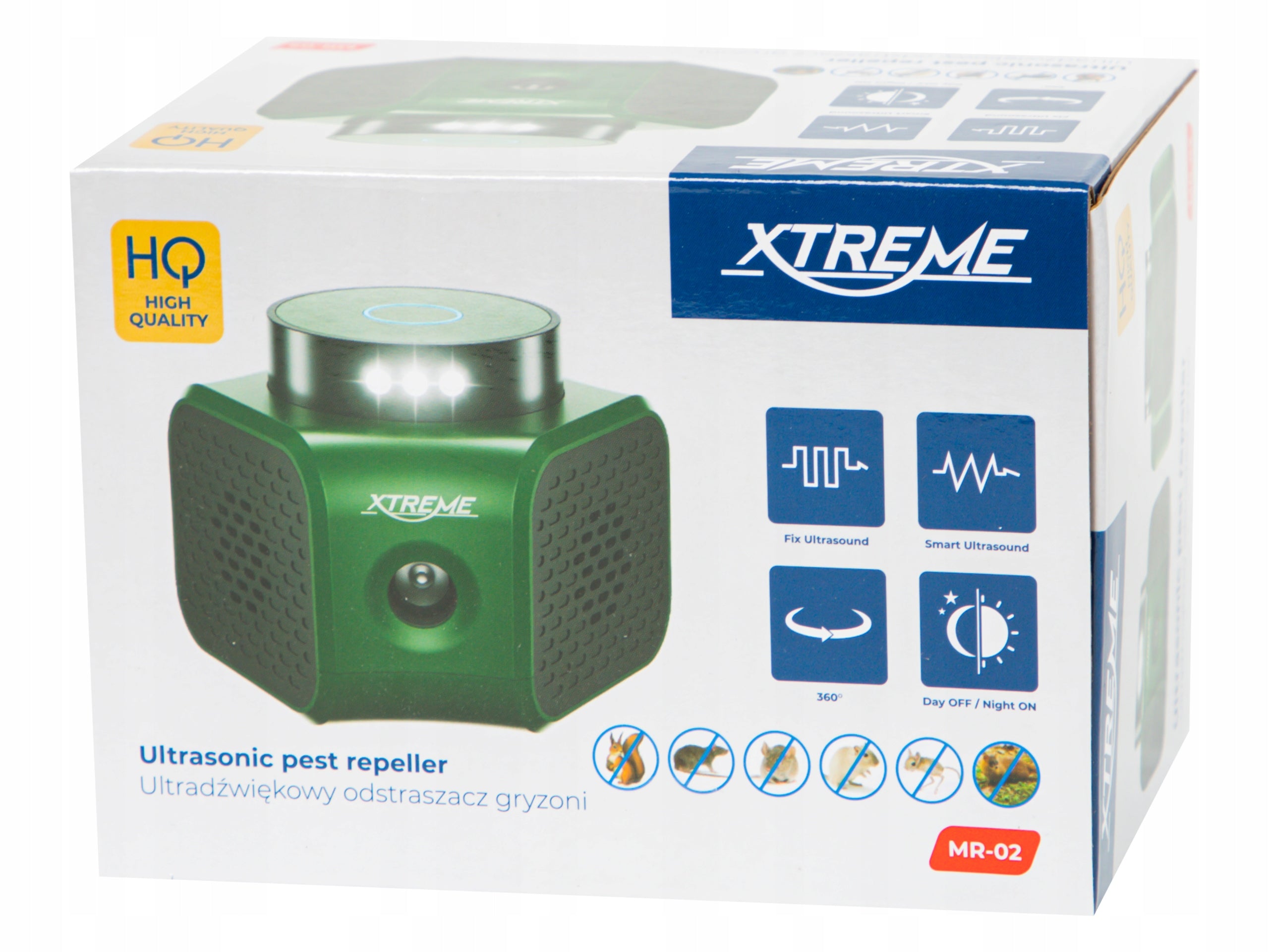 RODENT ULTRASONIC MARTEN REPELLENT 360 LED MOUSE RATS 9V UNIVERSAL Packaging status original