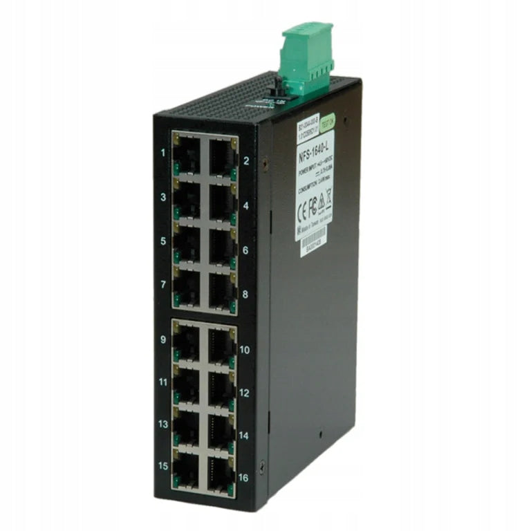 ROLINE Industrial Switch, 16x RJ-45, Unmanaged Manufacturer Roline