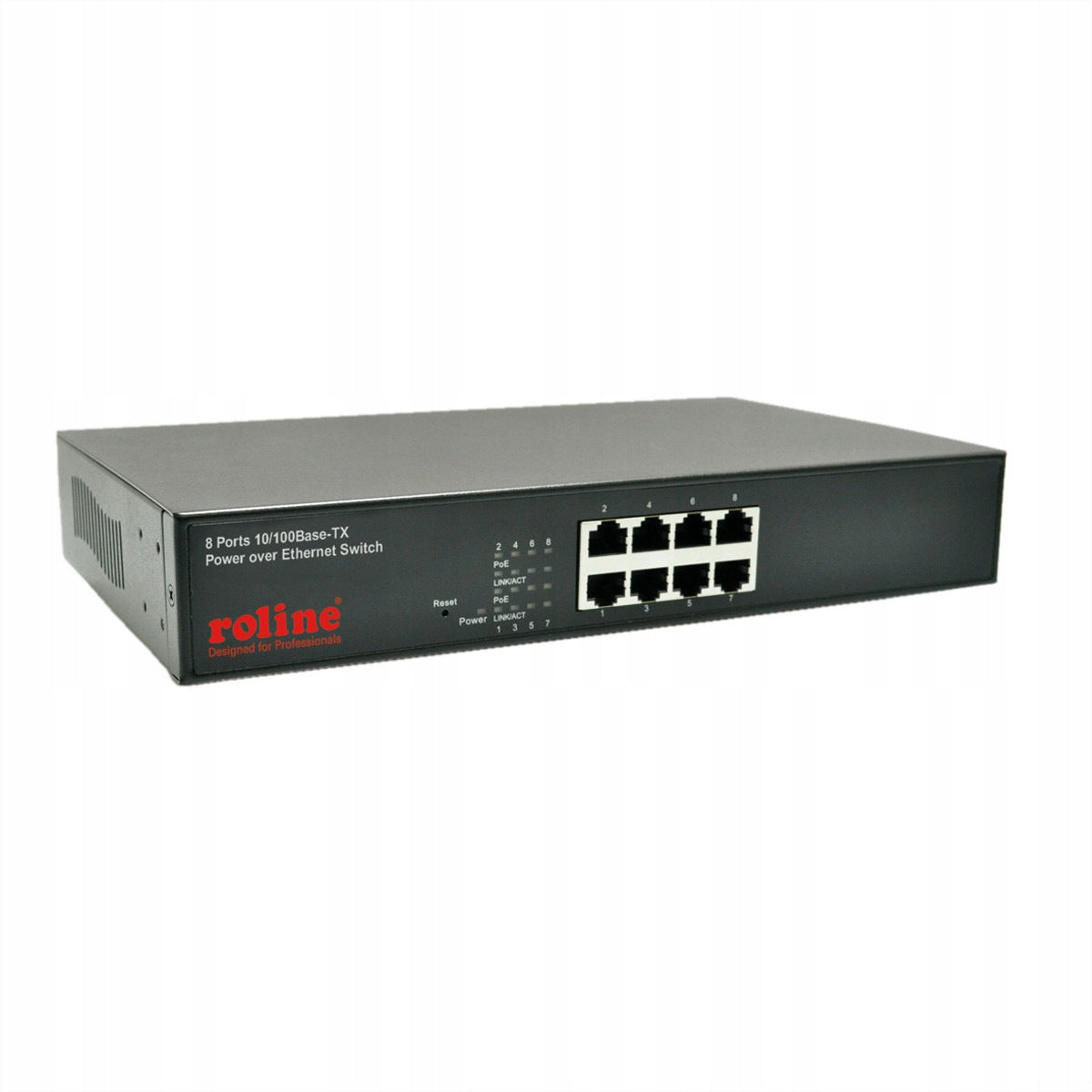 ROLINE PoE Fast Ethernet Switch, 8 Ports (8x PoE), 19 Input