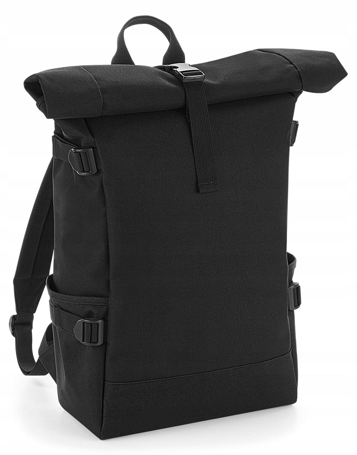 ROLL-TOP BACKPACK DAILY URBAN LARGE LIGHTWEIGHT FOR LAPTOP 17" BLACK