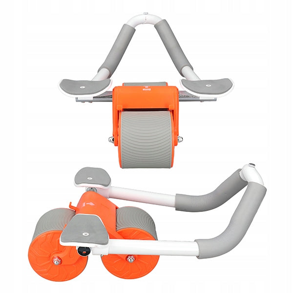 ROLLER ABDOMINAL MUSCLE TRAINER WITH KICKSTAND FITNESS WHEEL +MAT
