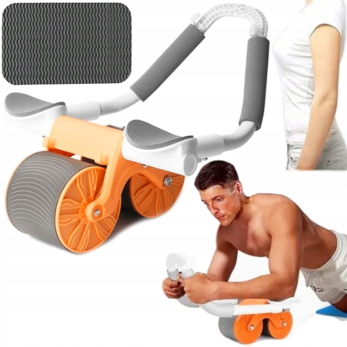 ROLLER BELLY EXERCISE WHEEL with Shoulder Holder Automatic Handle