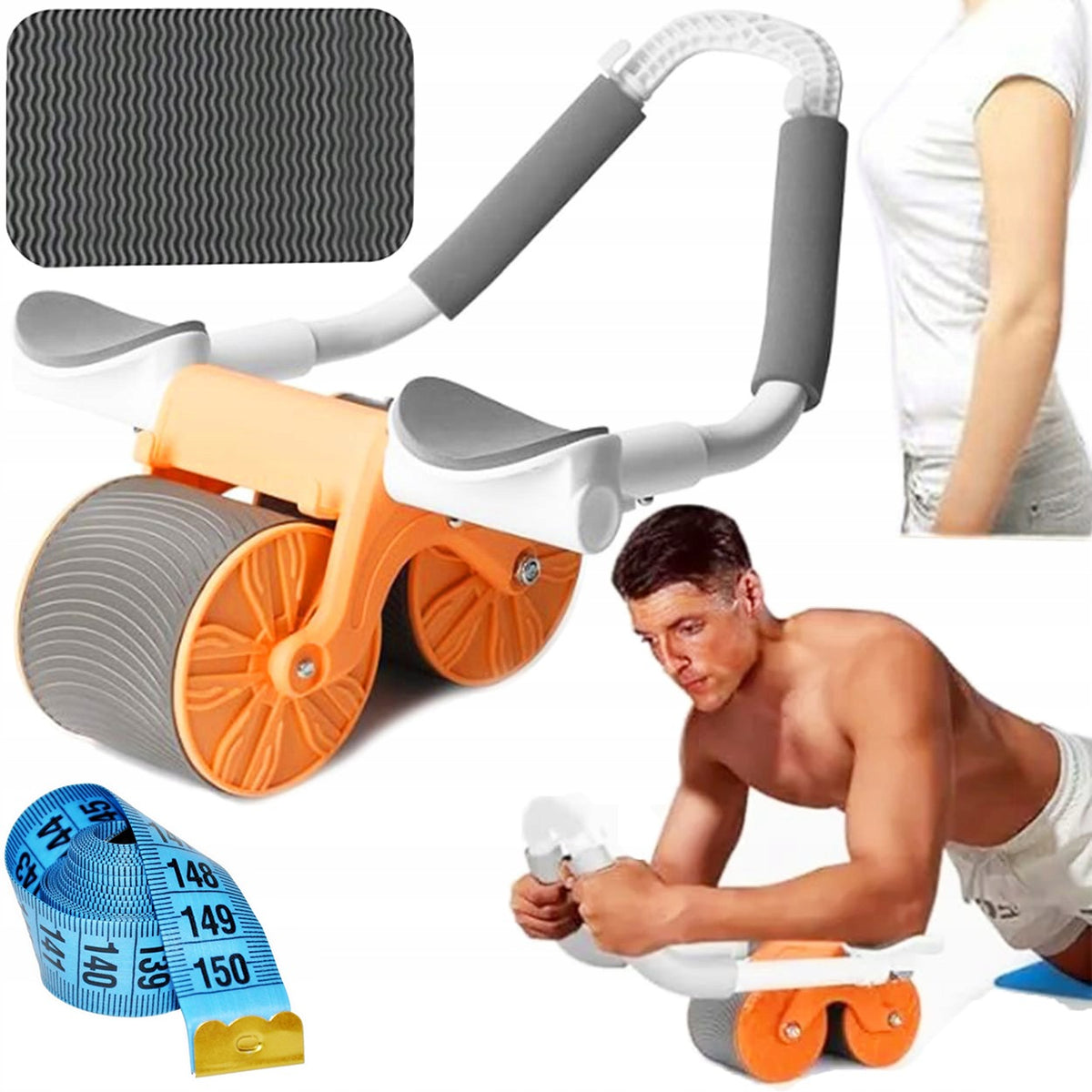 ROLLER BELLY EXERCISE WHEEL with Shoulder Holder Automatic + Measure