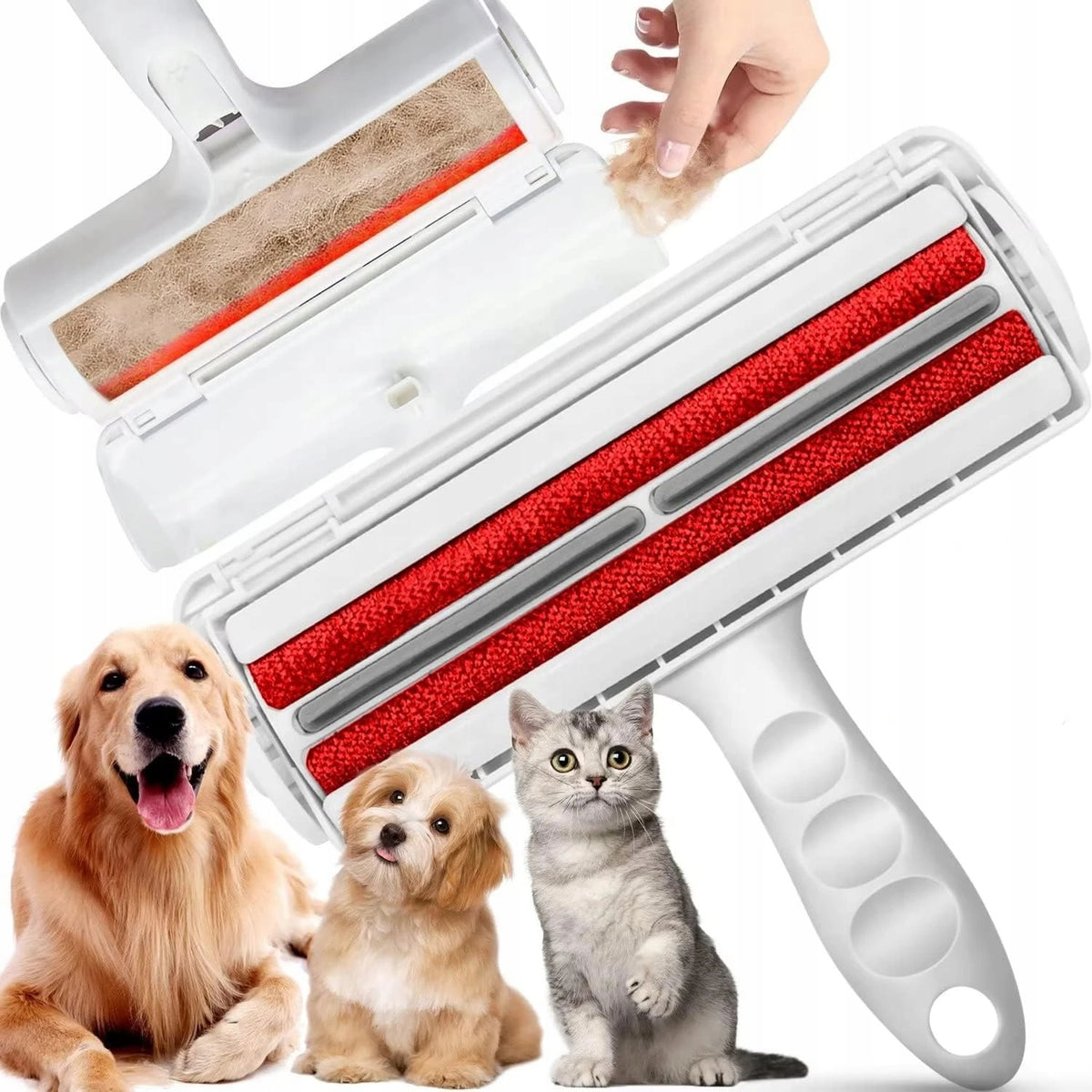 ROLLER BRUSH CLEANING REMOVAL HAIR COLLECTION HANDLE
